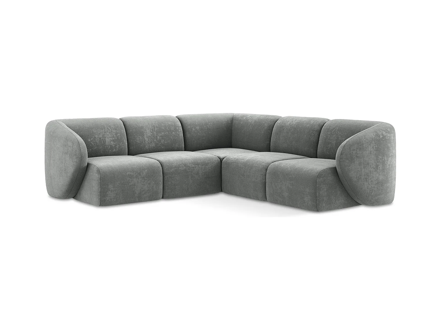Modulares Ecksofa - - Chenille - Grau - LANI