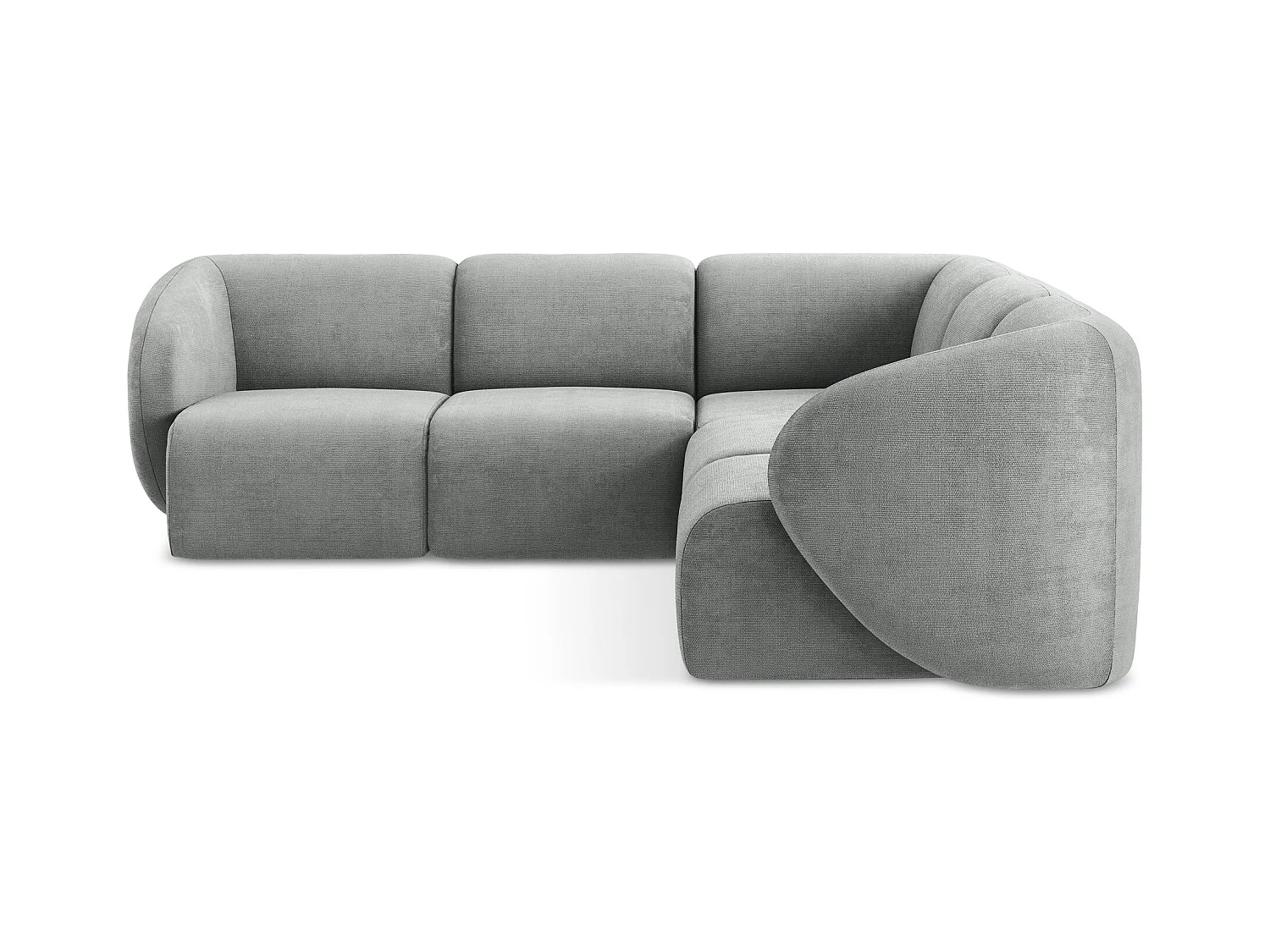 Modulares Ecksofa - - Chenille - Grau - LANI