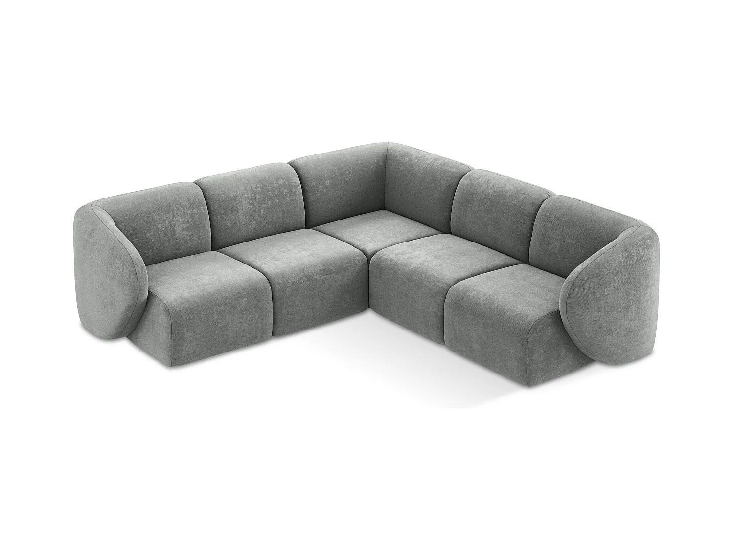 Modulares Ecksofa - - Chenille - Grau - LANI