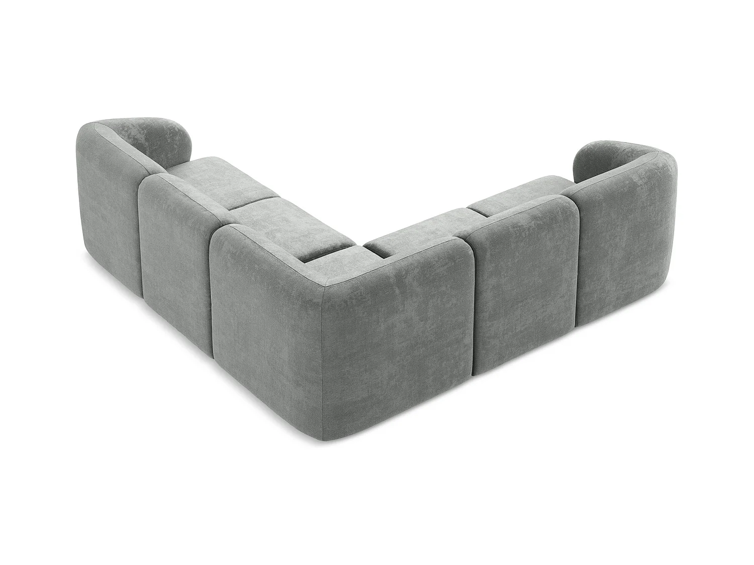 Modulares Ecksofa - - Chenille - Grau - LANI