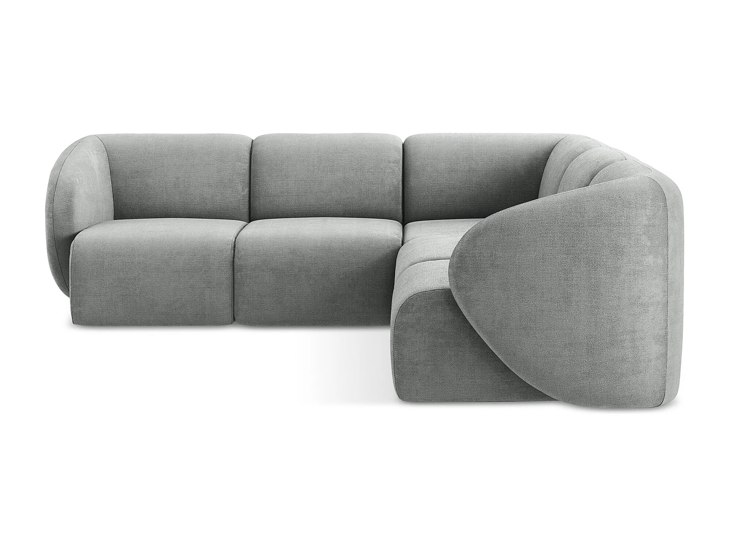 Modułowy narożnik - z tkaniny szenilowej - szary - LANI