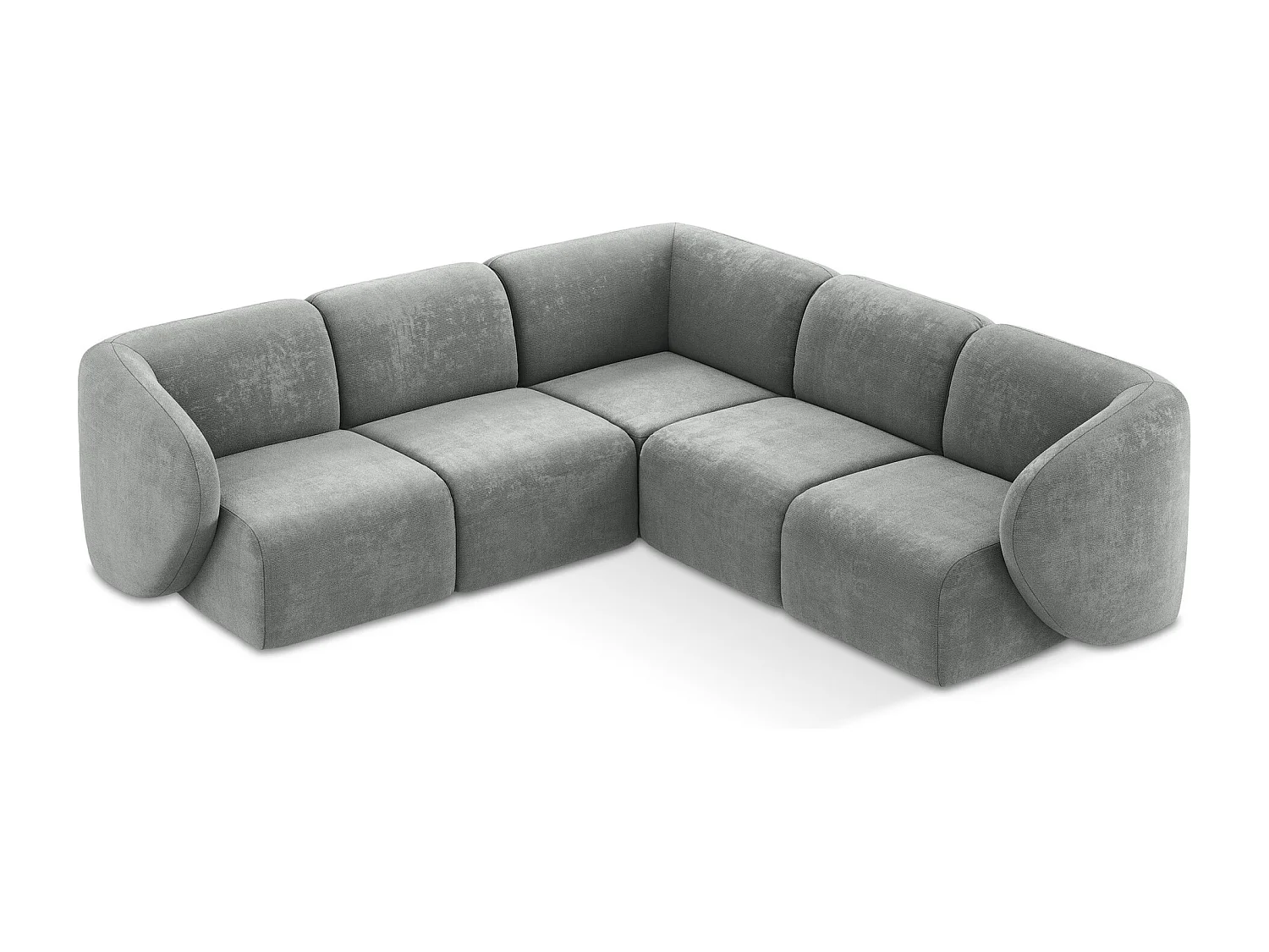 Modułowy narożnik - z tkaniny szenilowej - szary - LANI