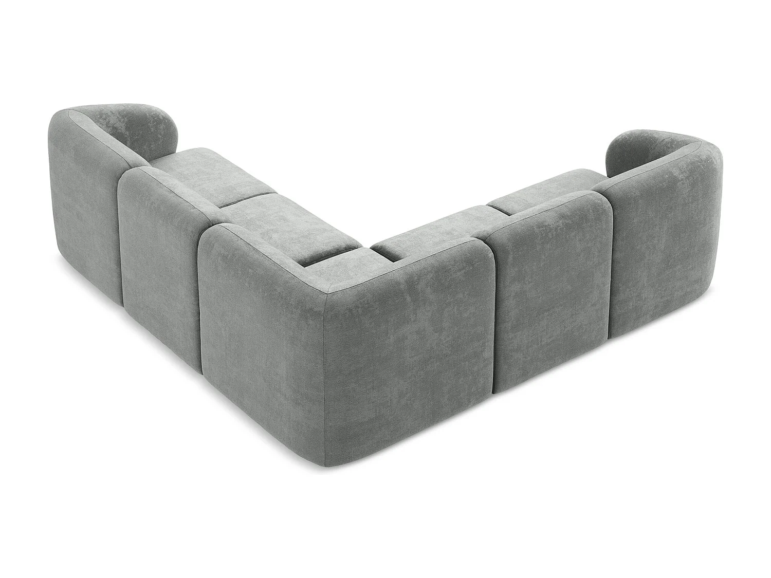 Modułowy narożnik - z tkaniny szenilowej - szary - LANI