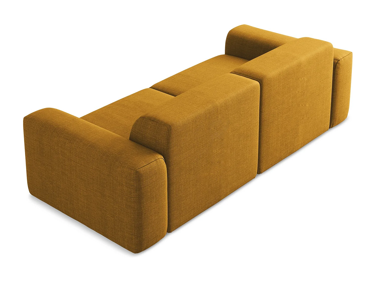 Canapé modulable 3 places en tissu texturé - moutarde - KELI