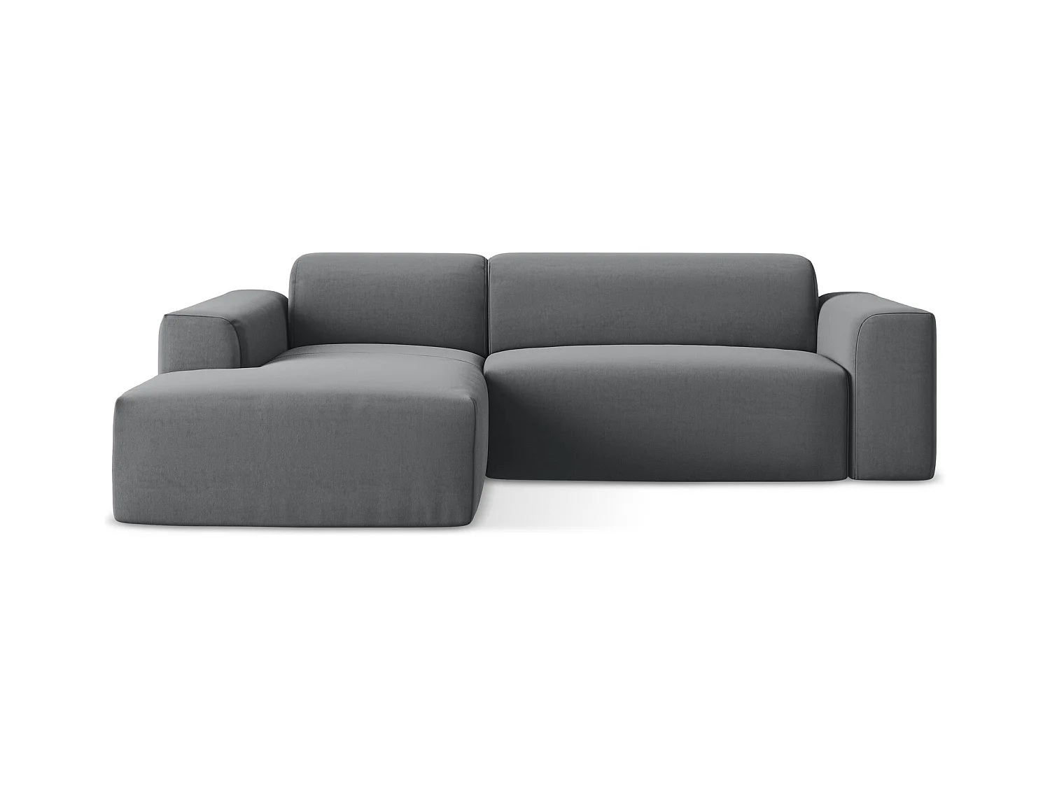 Modulaire hoekbank links van staal velours - KELI