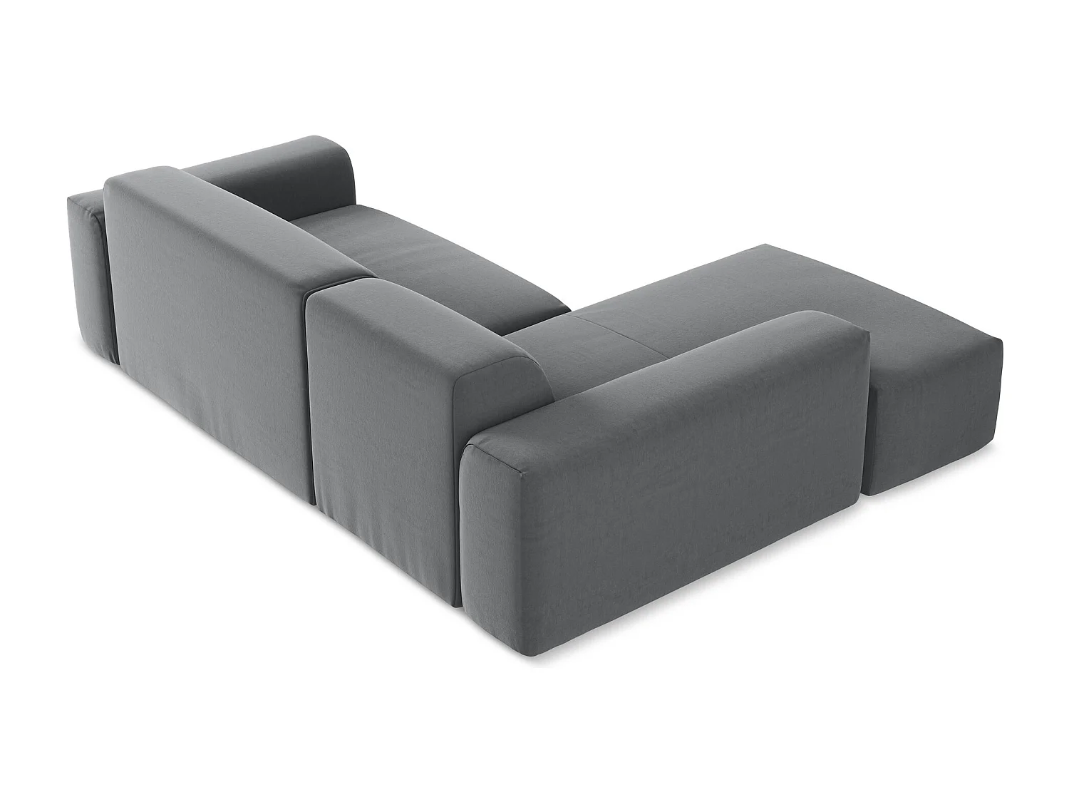 Modulaire hoekbank links van staal velours - KELI