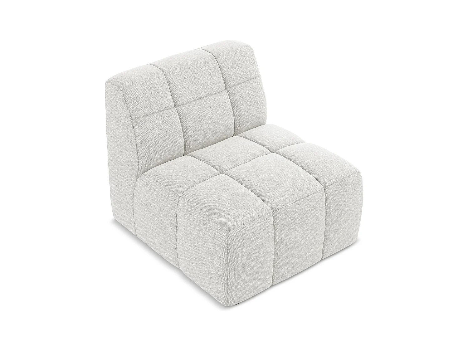 Modular - Mittelsofa - Bouclé - Weiß - ALOHA