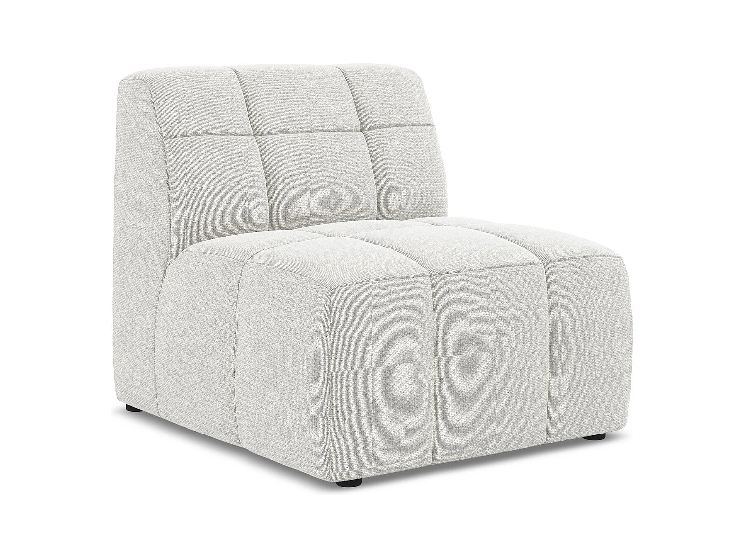 Fauteuil pour canapé modulable en tissu bouclette - blanc - ALOHA