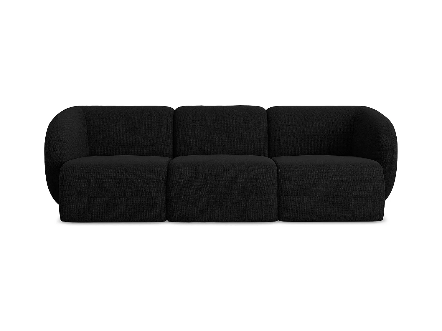 Canapé modulable 3 places en tissu bouclette - noir - LANI