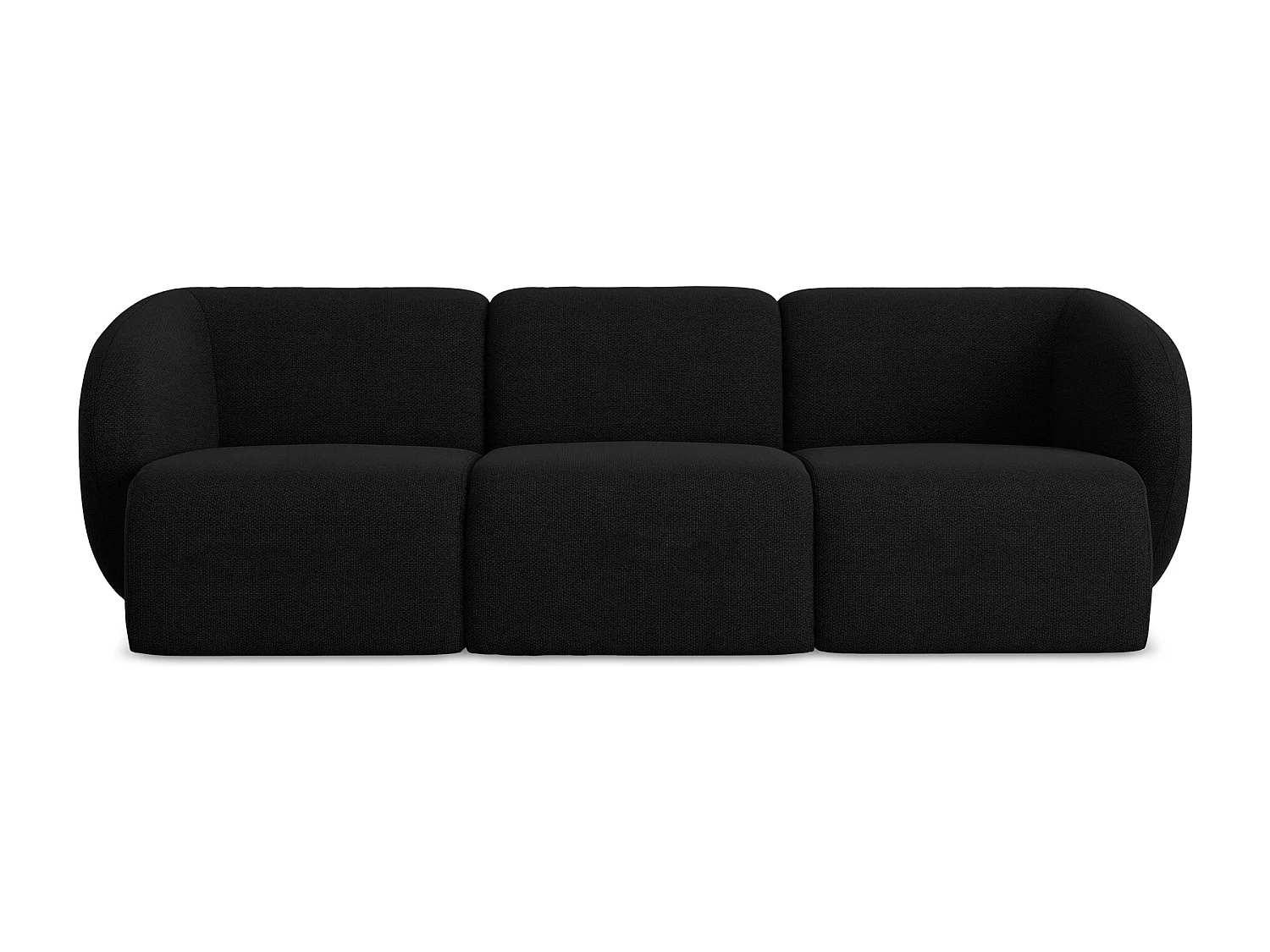 Canapé modulable 3 places en tissu bouclette - noir - LANI