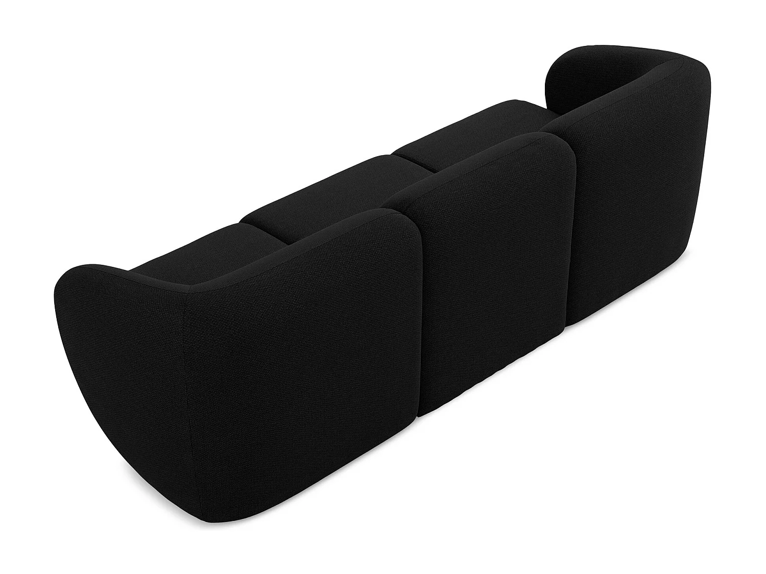 Canapé modulable 3 places en tissu bouclette - noir - LANI