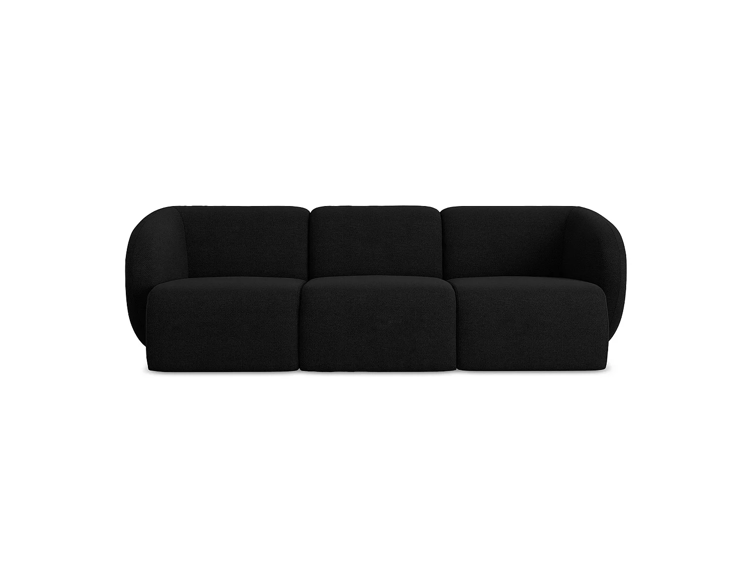 Modulares 3-Sitzer Sofa - - Bouclé - Schwarz - CERVO
