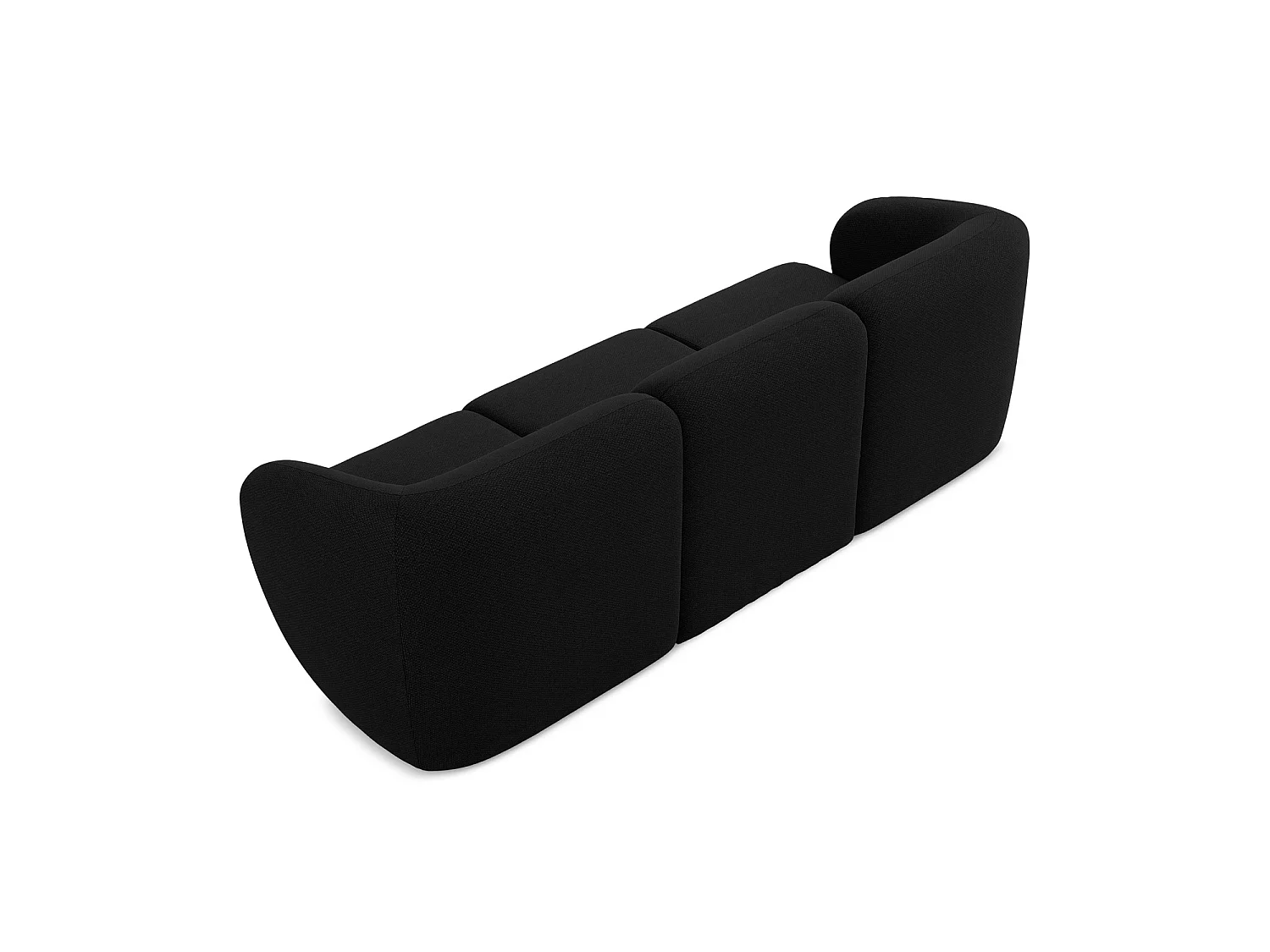 Modulares 3-Sitzer Sofa - - Bouclé - Schwarz - CERVO