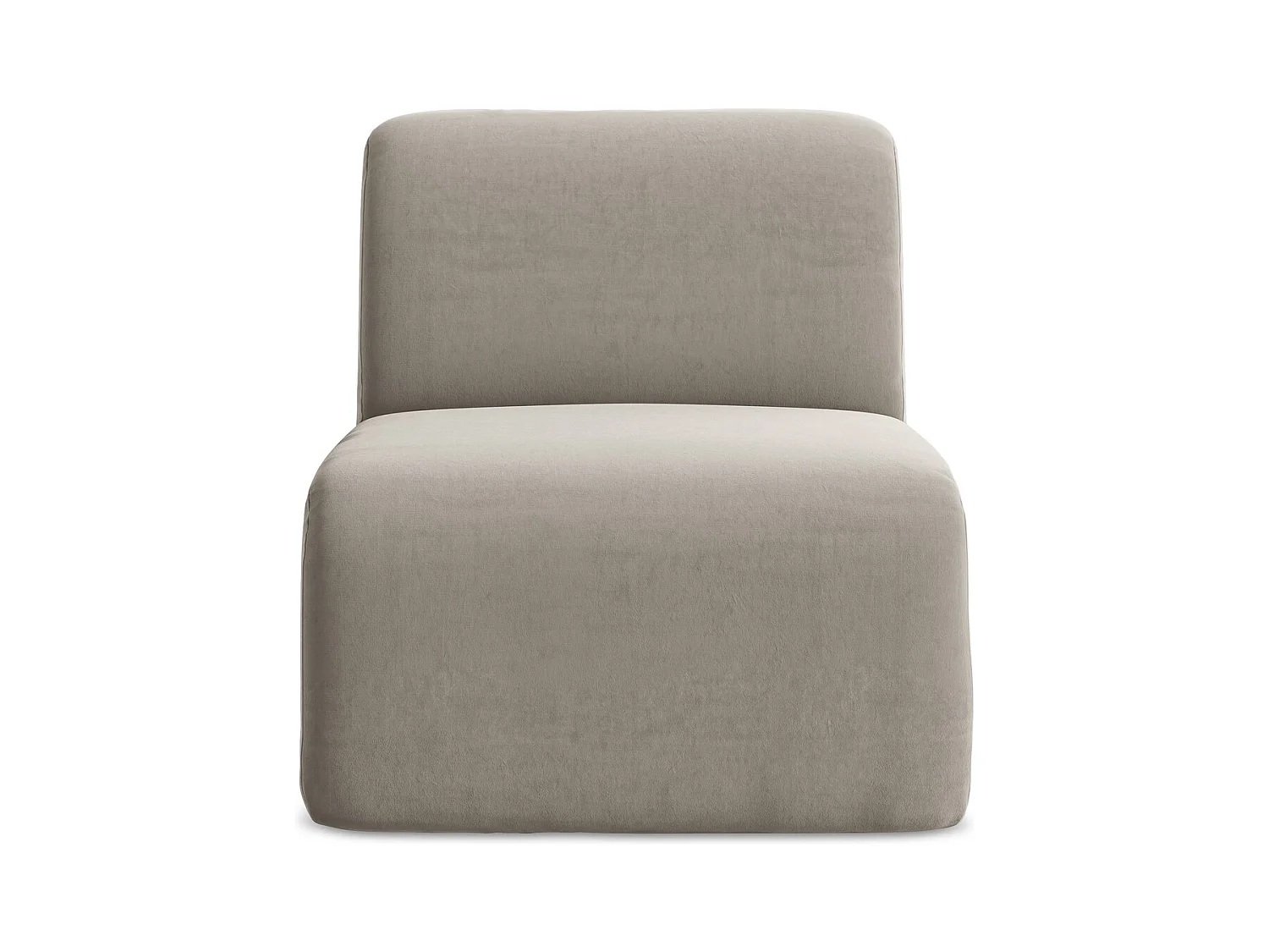 Fauteuil pour canapé modulable en velours - taupe - LANI