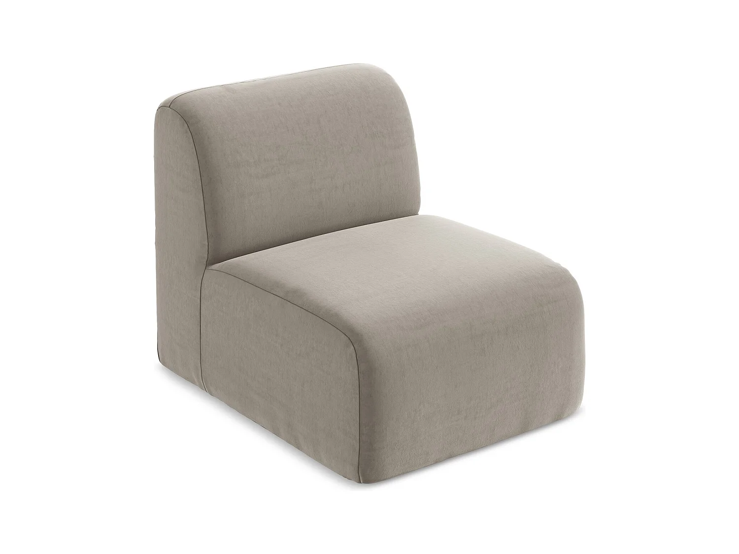 Fauteuil pour canapé modulable en velours - taupe - LANI