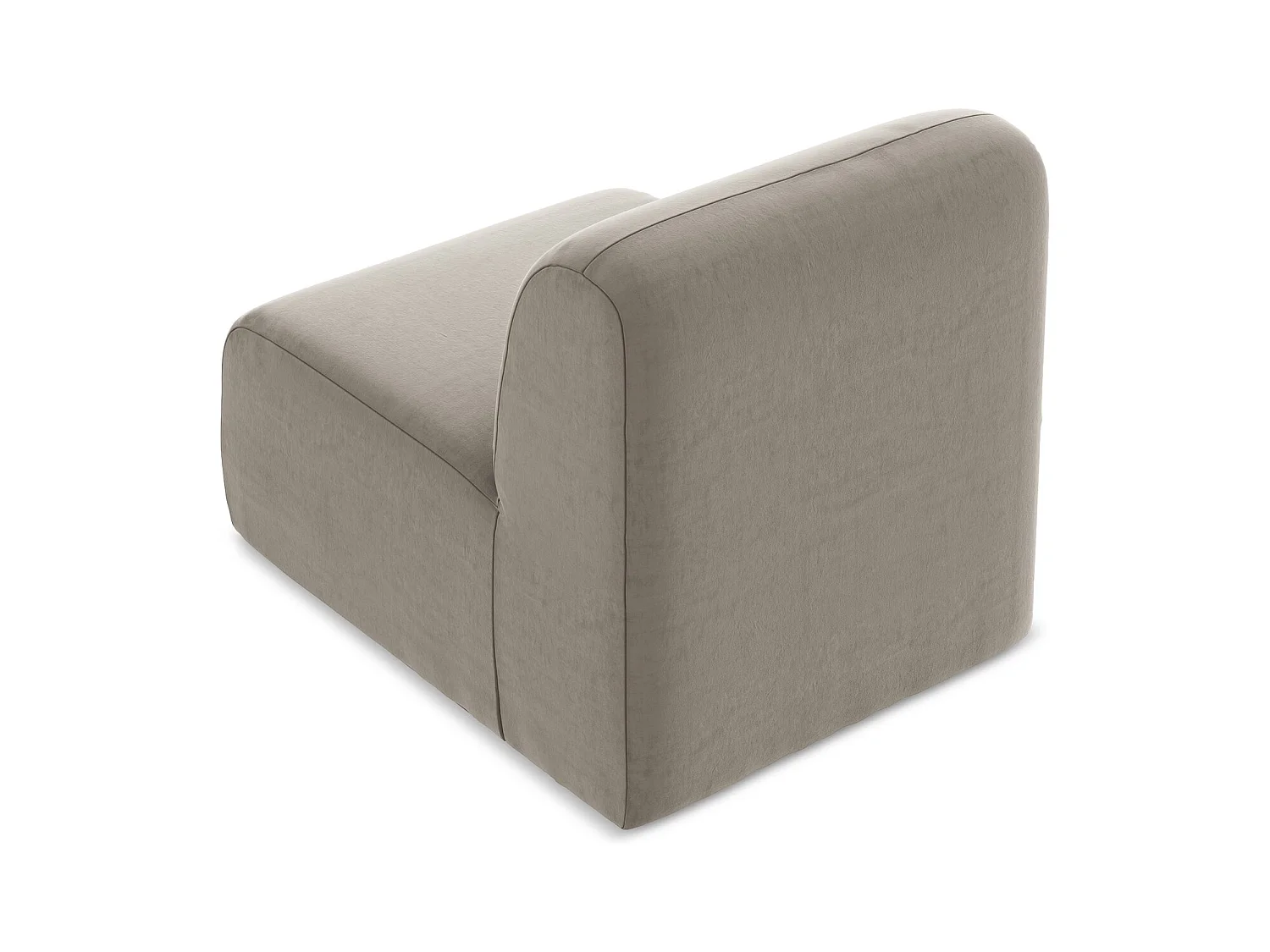 Fauteuil pour canapé modulable en velours - taupe - LANI