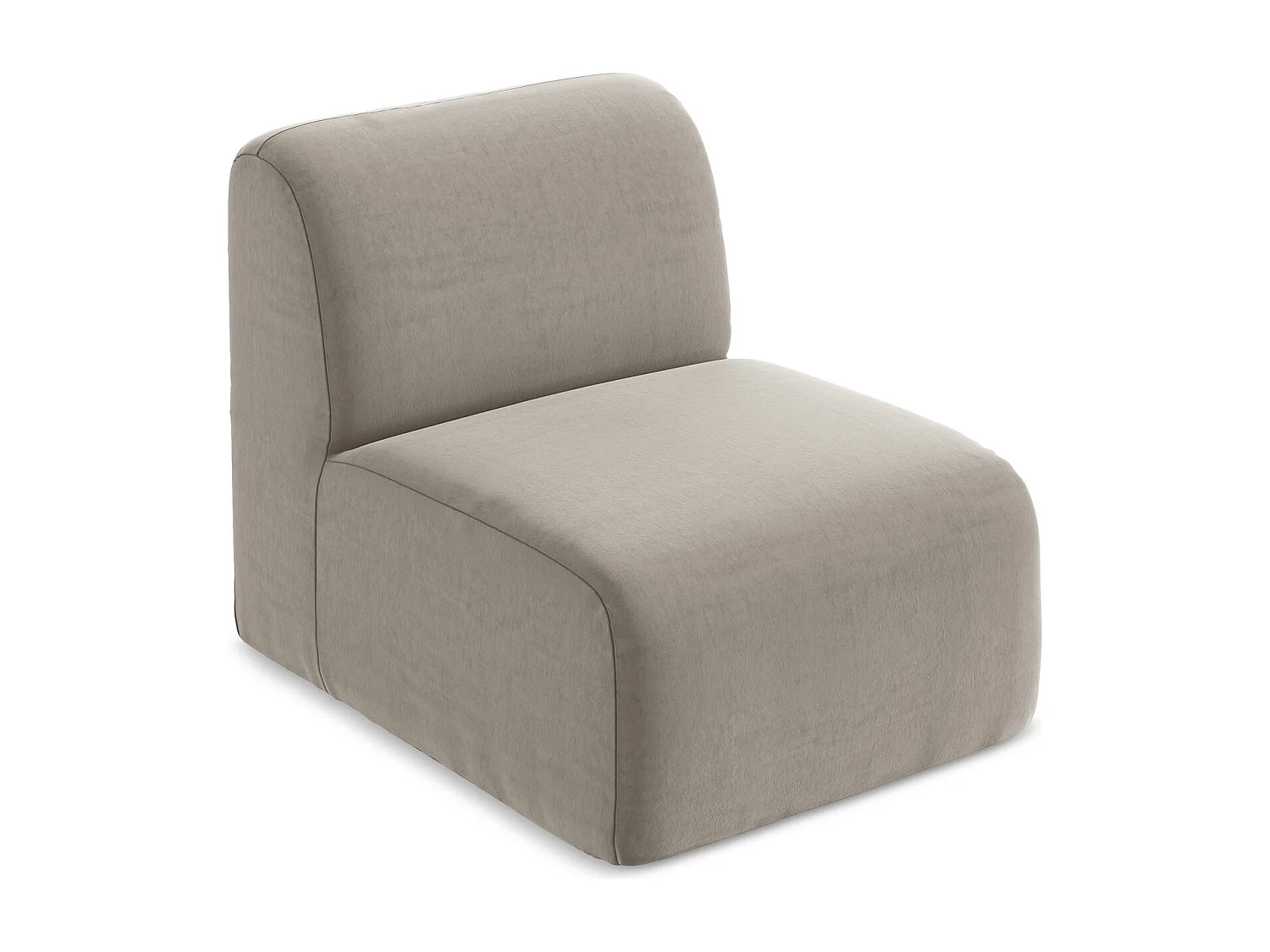 Fauteuil pour canapé modulable en velours - taupe - LANI