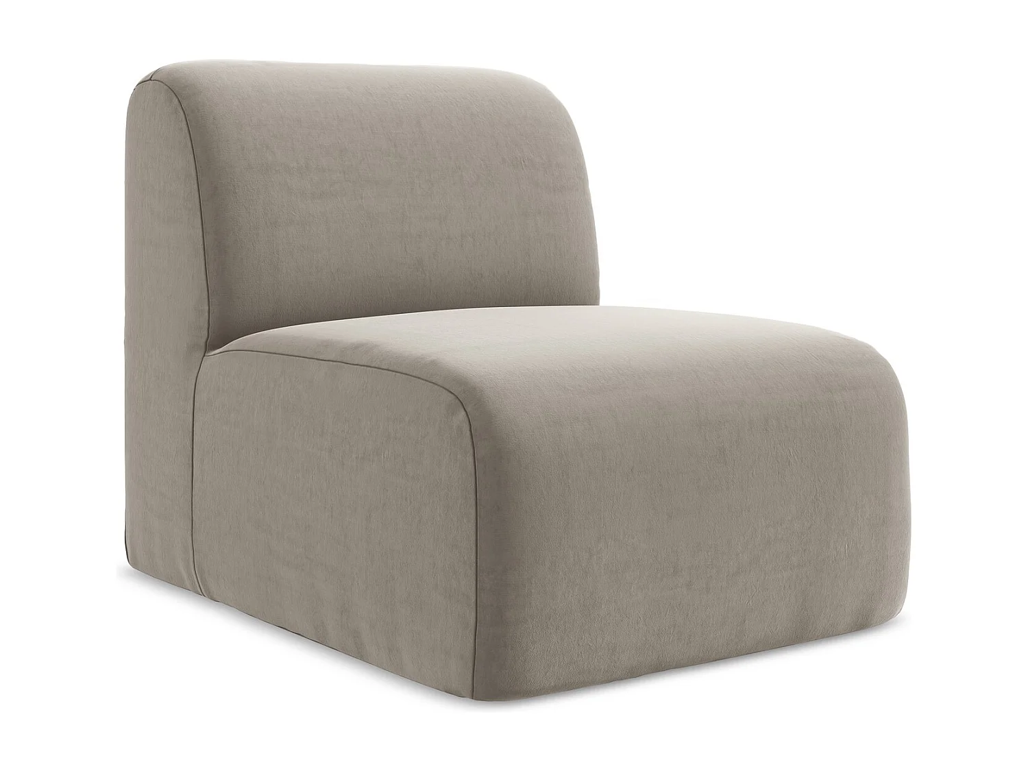 Fauteuil pour canapé modulable en velours - taupe - LANI