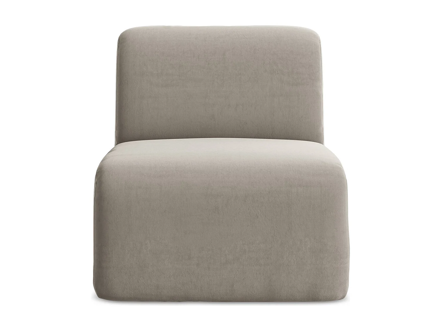 Fauteuil pour canapé modulable en velours - taupe - LANI