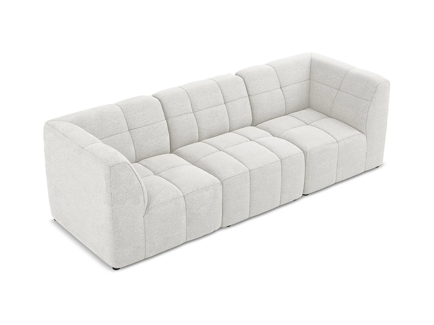 Modulares 3-Sitzer Sofa - - Bouclé - Weiß - ALOHA