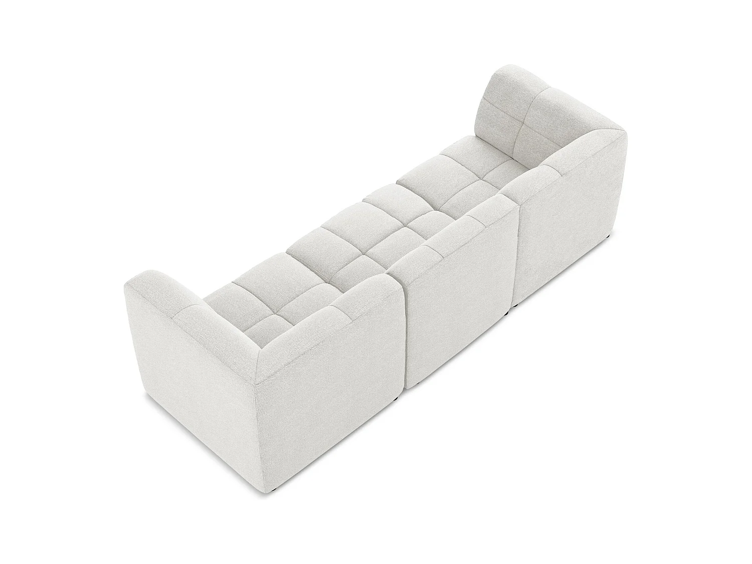 Modulares 3-Sitzer Sofa - - Bouclé - Weiß - ALOHA