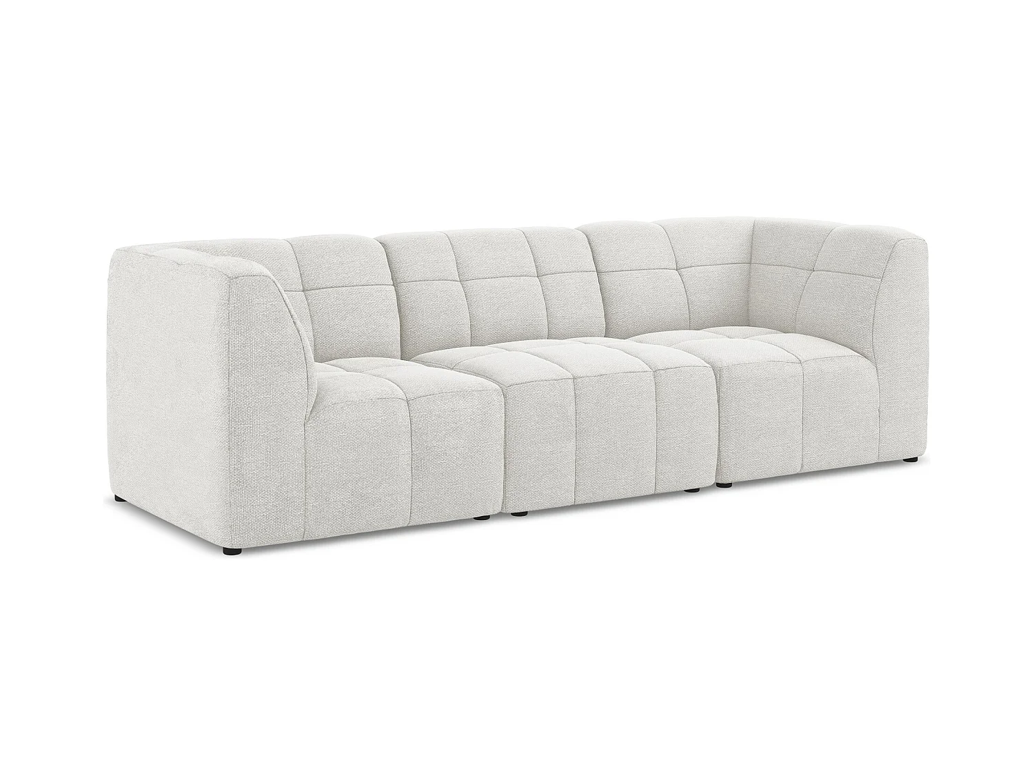 Modulares 3-Sitzer Sofa - - Bouclé - Weiß - ALOHA