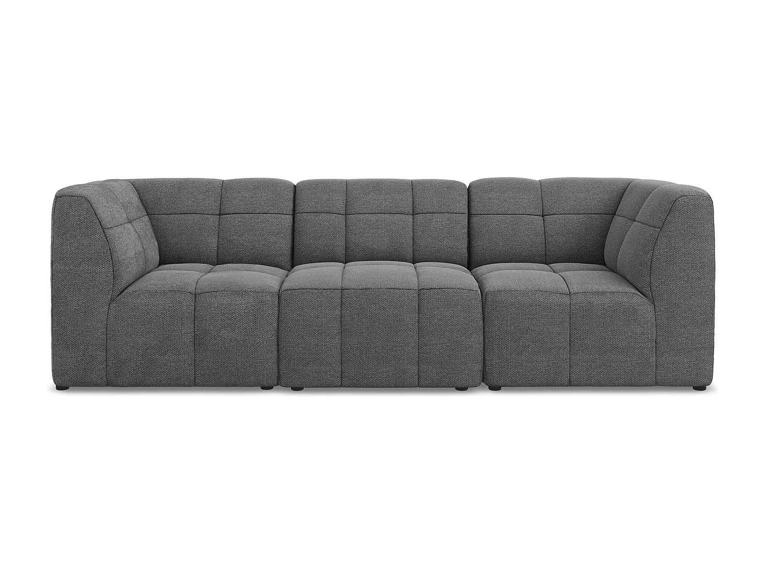 Canapé modulable 3 places en tissu bouclette - blanc - ALOHA