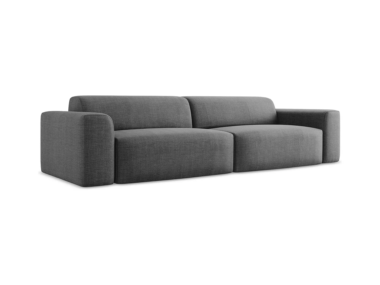 Canapé modulable 4 places en tissu texturé - gris foncé - KELI