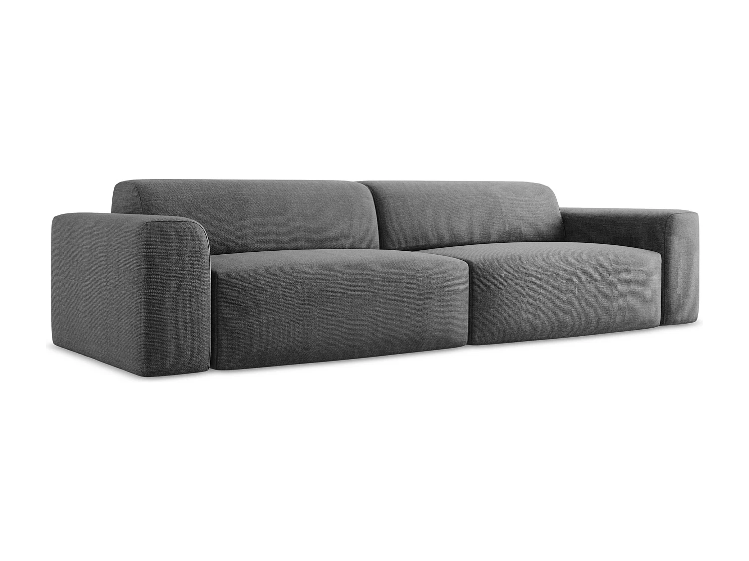 Canapé modulable 4 places en tissu texturé - gris foncé - KELI