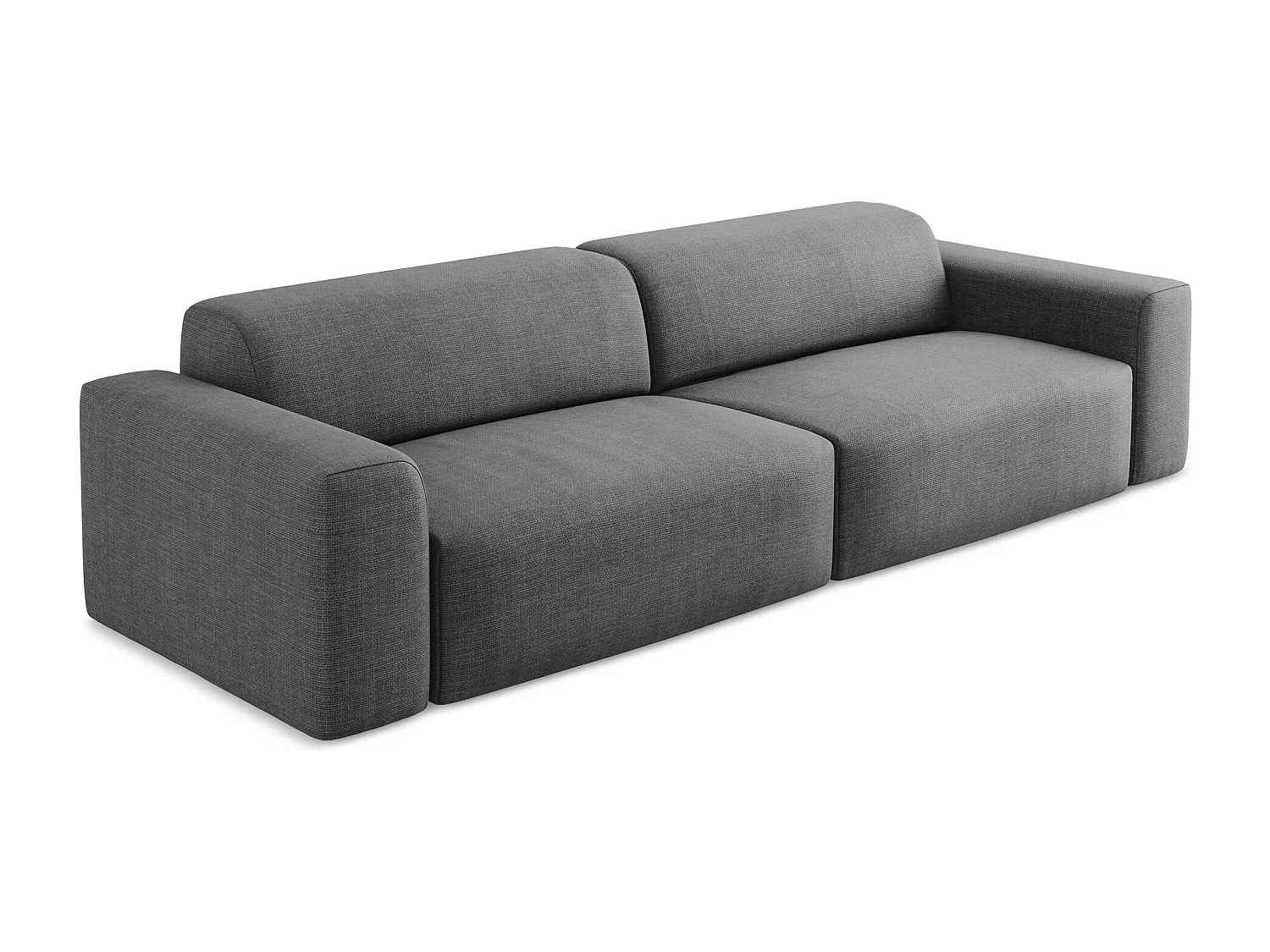 Canapé modulable 4 places en tissu texturé - gris foncé - KELI