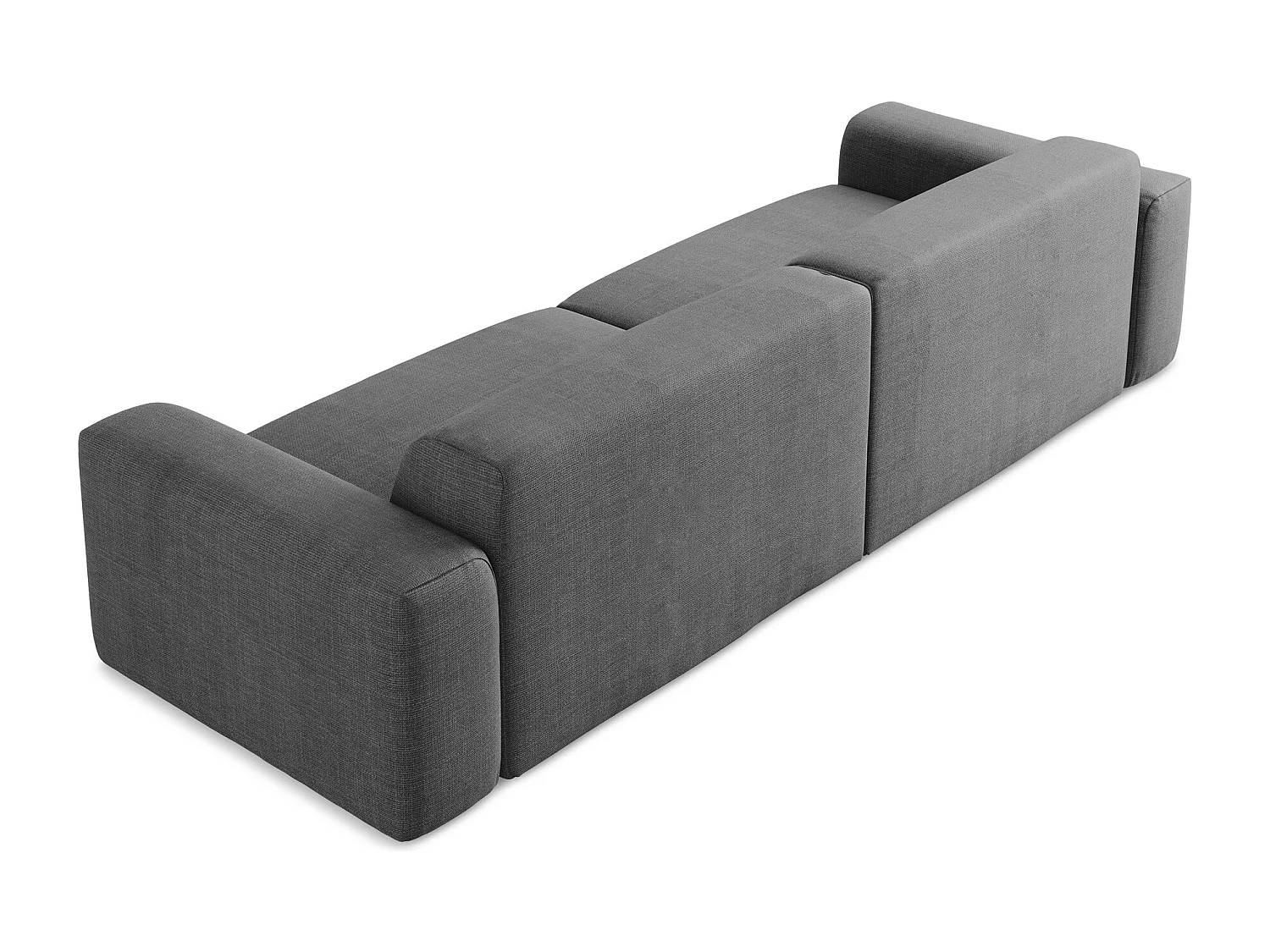 Canapé modulable 4 places en tissu texturé - gris foncé - KELI