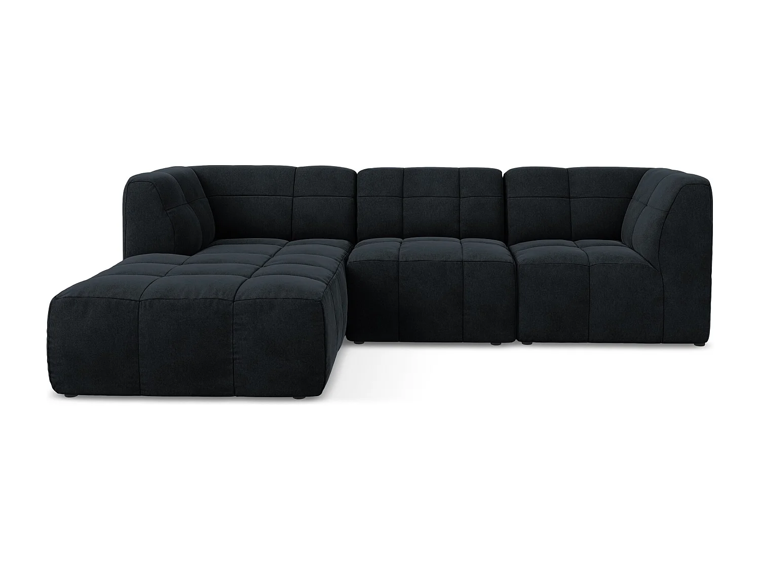 Canapé d'angle 3 places modulaire gauche en velours - bleu royal - ALOHA