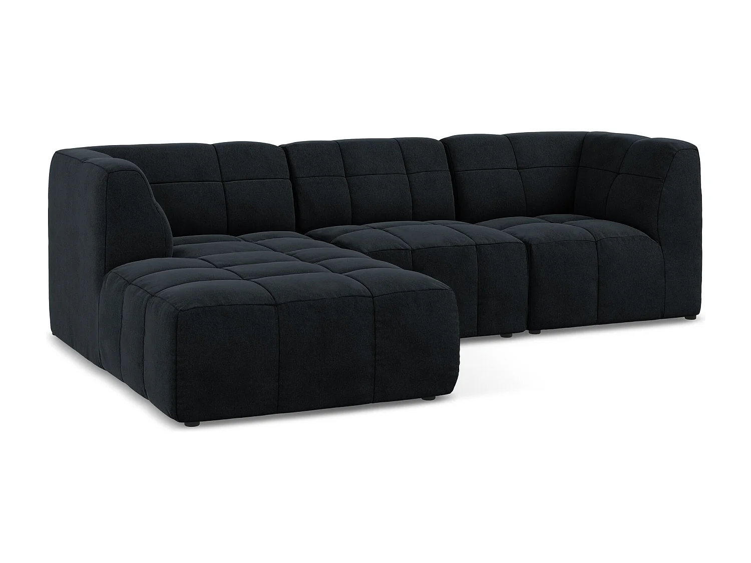 Canapé d'angle 3 places modulaire gauche en velours - bleu royal - ALOHA