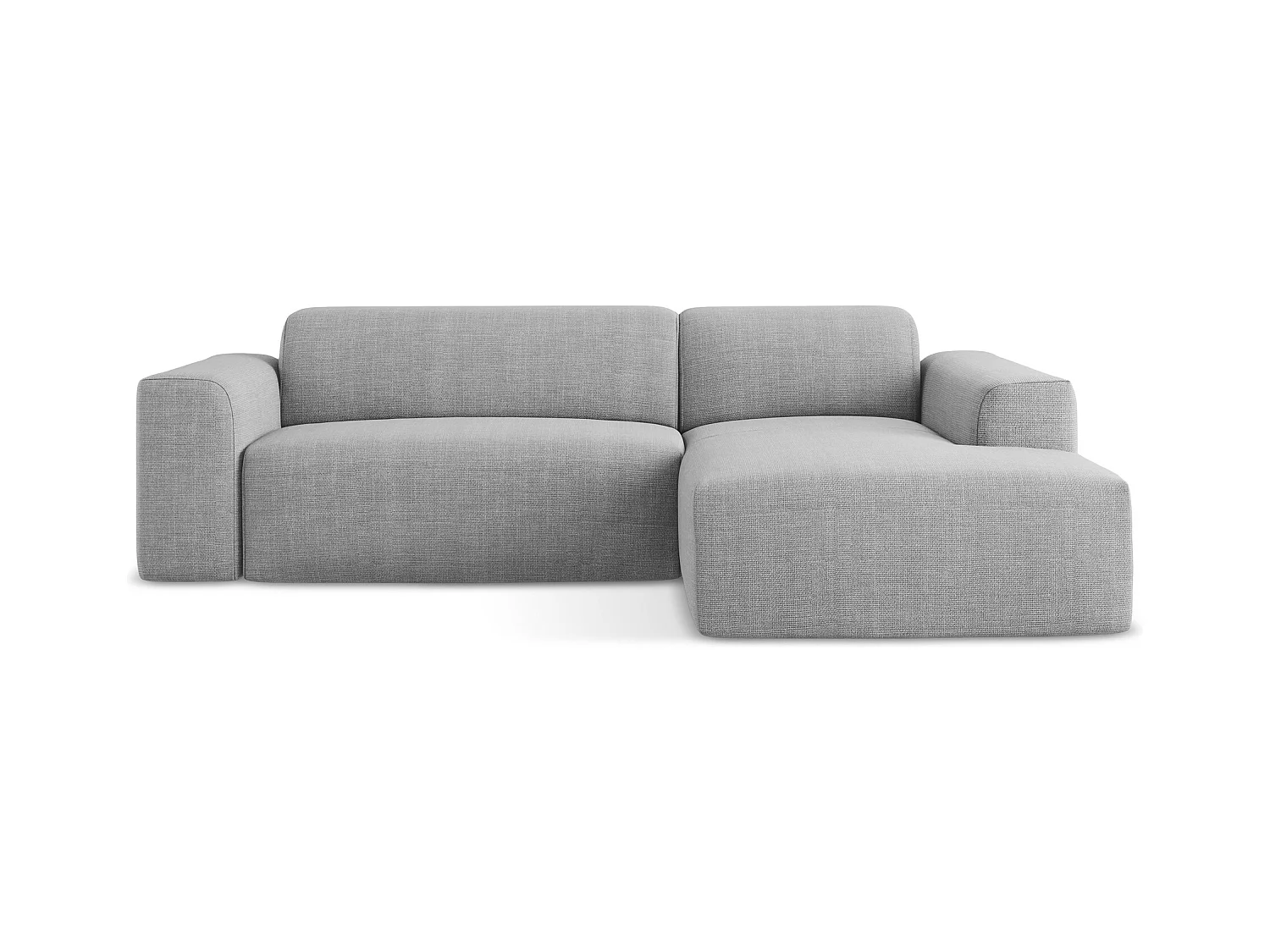 Modulaire hoekbank rechts van lichtgrijs textuurstof - KELI