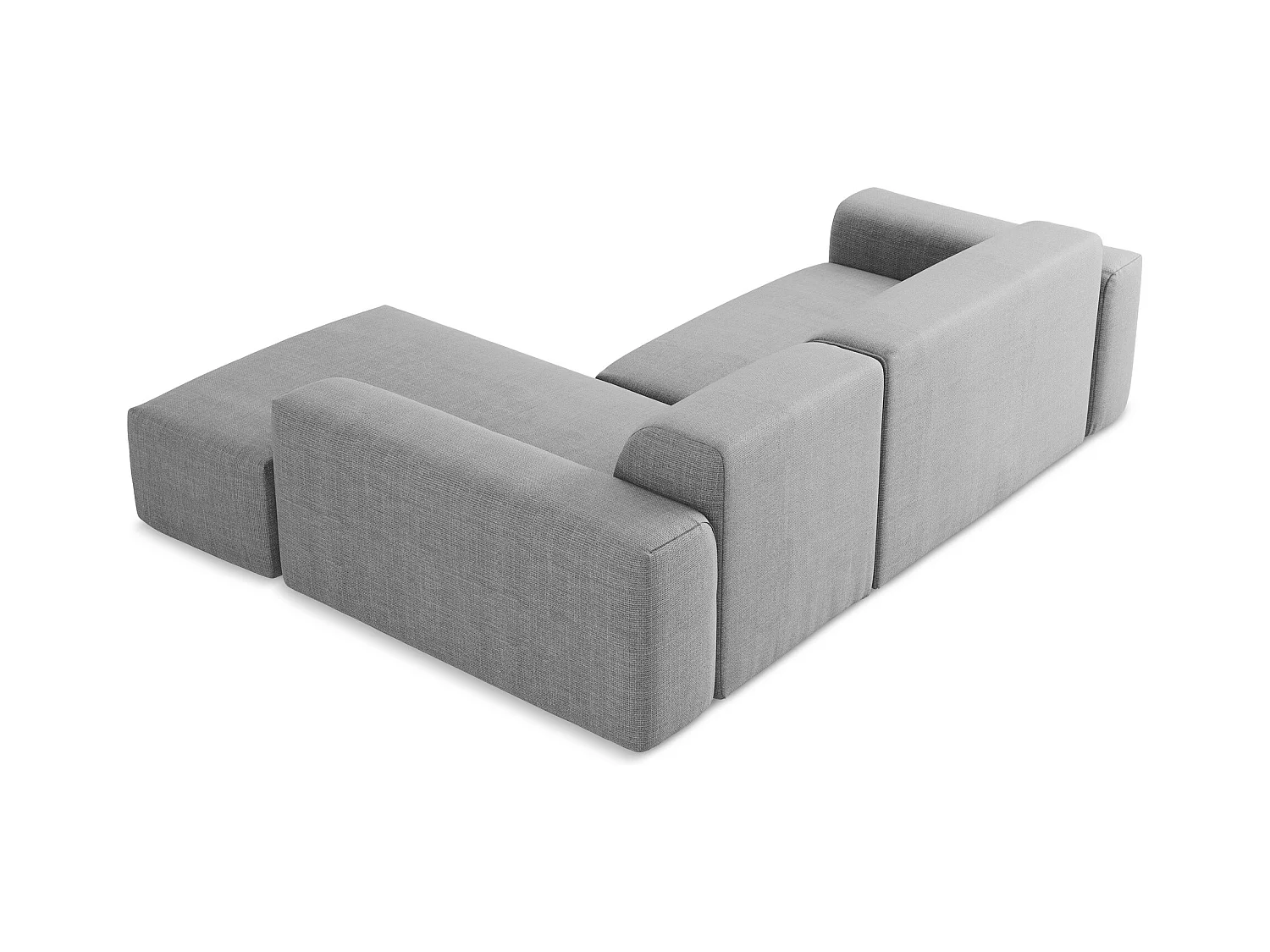 Modulaire hoekbank rechts van lichtgrijs textuurstof - KELI