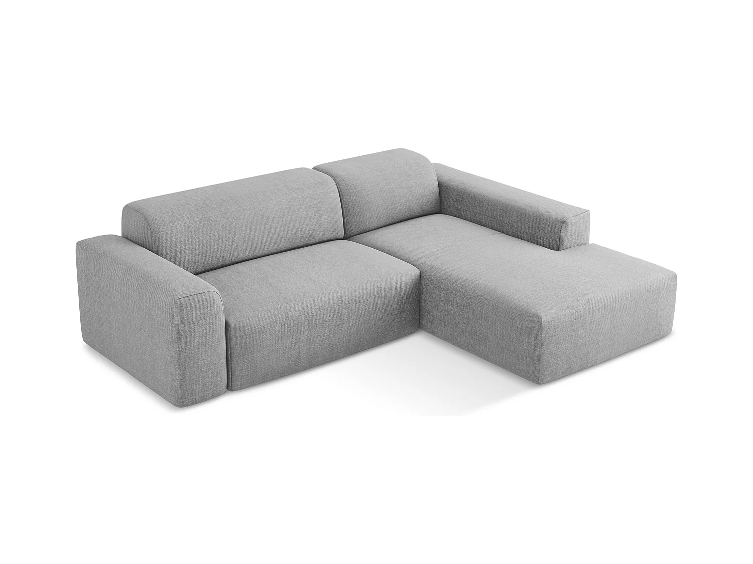 Modulaire hoekbank rechts van lichtgrijs textuurstof - KELI