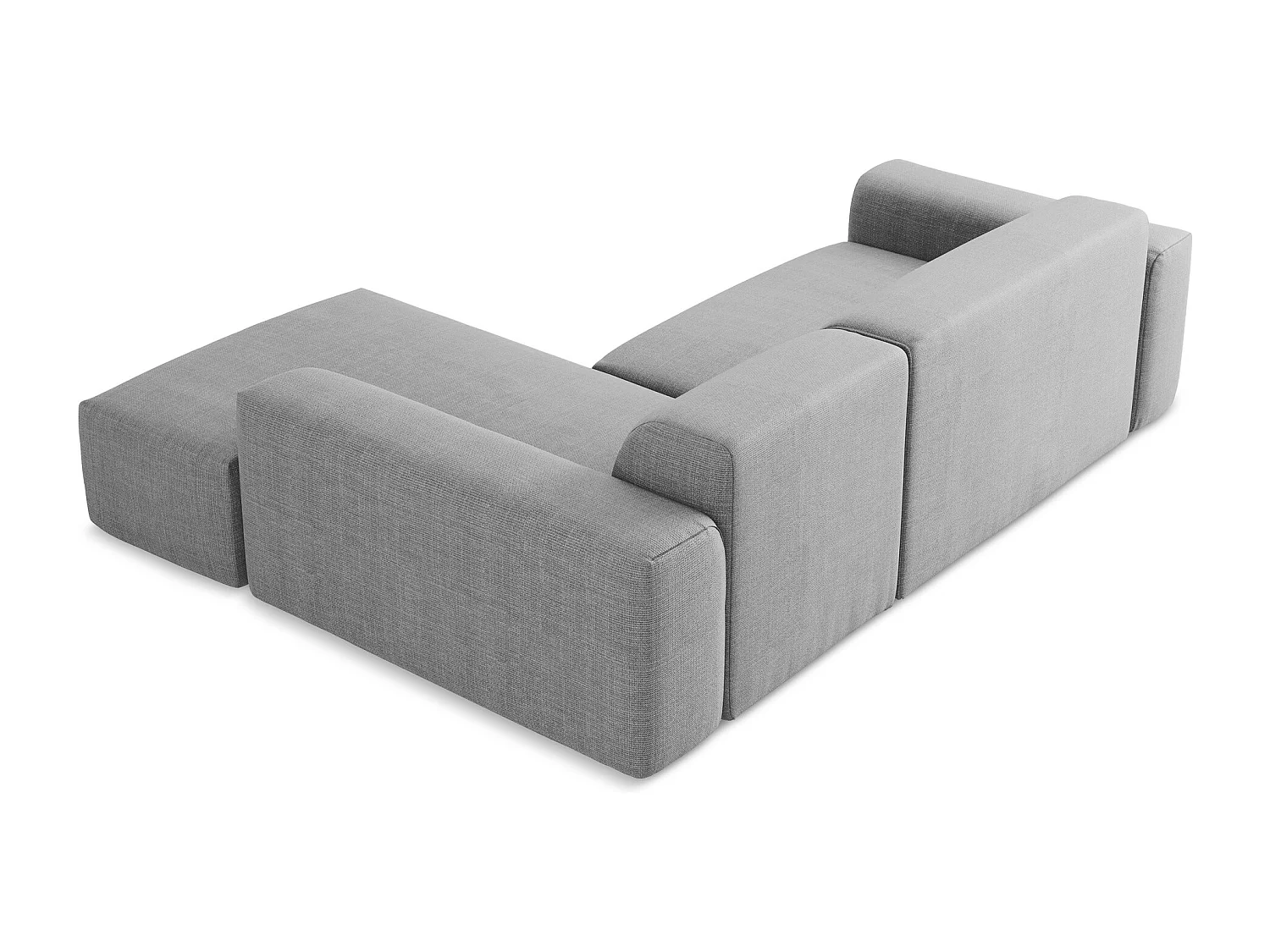 Modulaire hoekbank rechts van lichtgrijs textuurstof - KELI