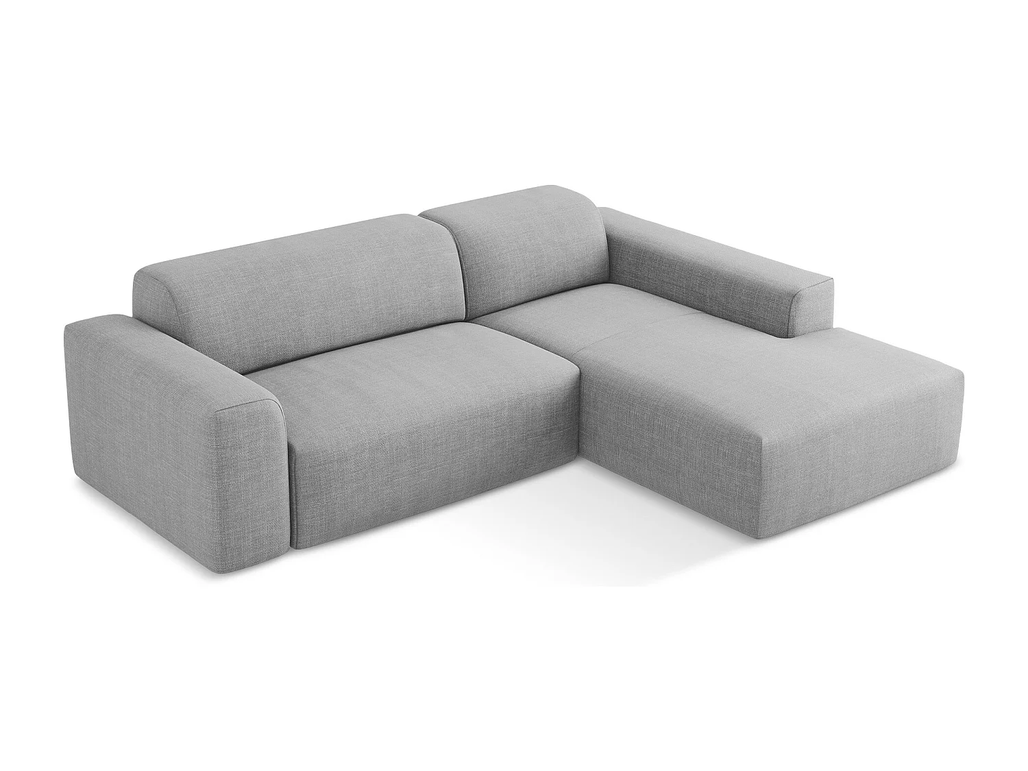 Modulaire hoekbank rechts van lichtgrijs textuurstof - KELI