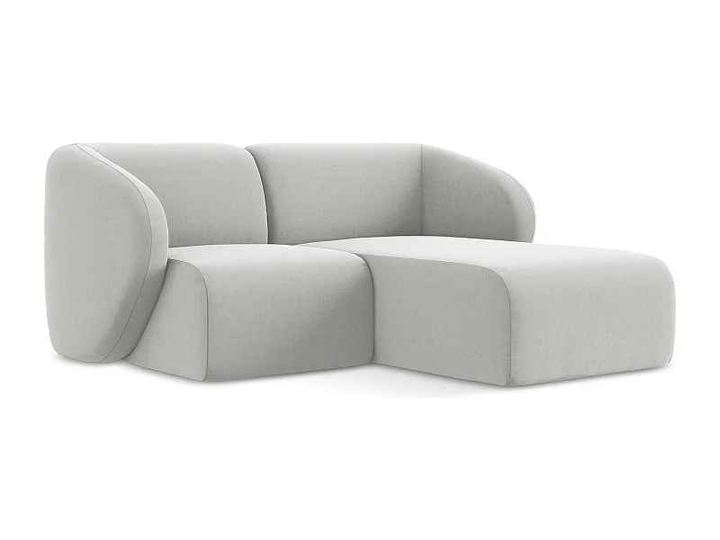 2,5-Sitzer Modulares Ecksofa - Ecke Rechts - Samt - Silber - LANI