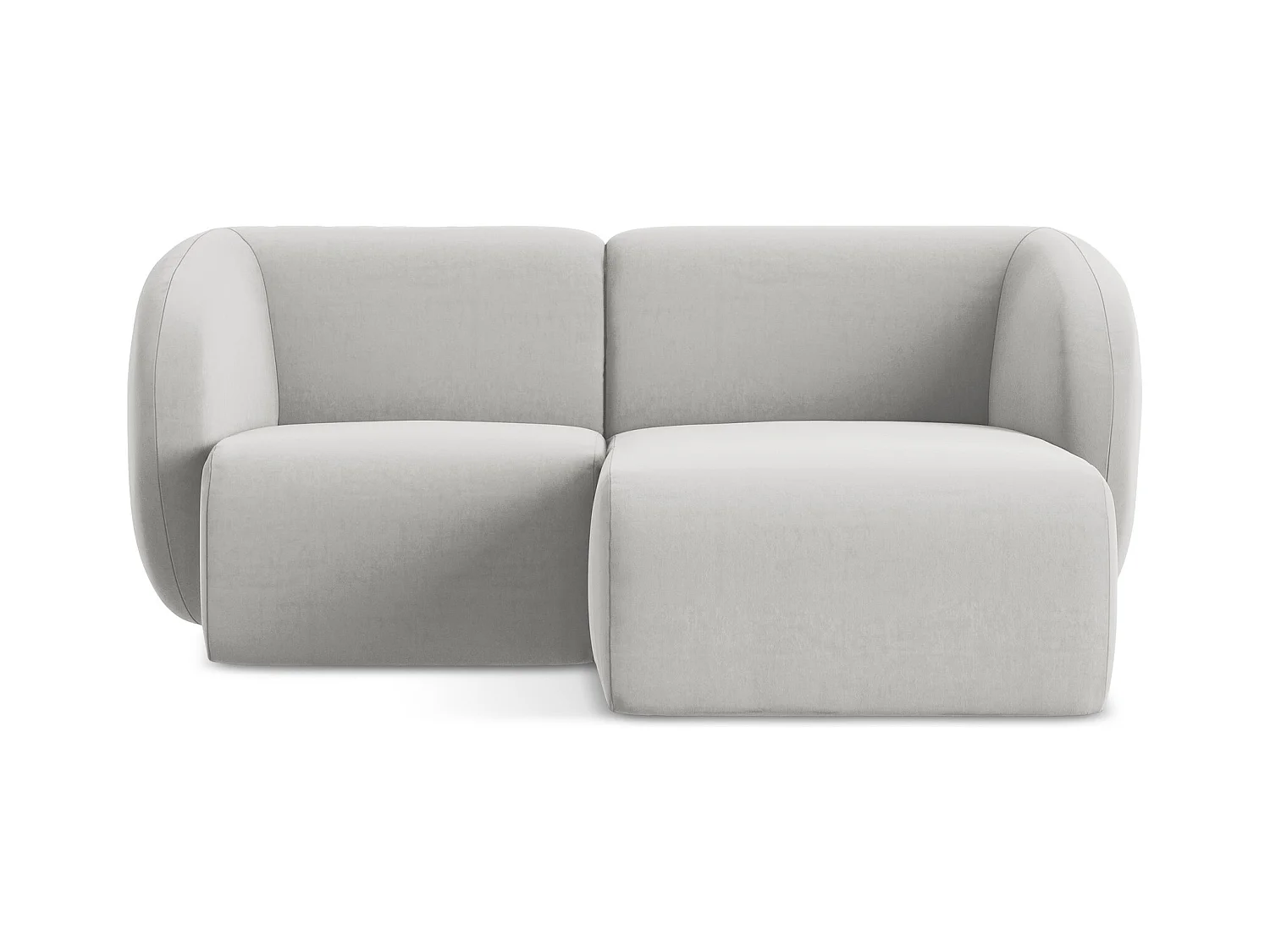 2,5-Sitzer Modulares Ecksofa - Ecke Rechts - Samt - Silber - LANI