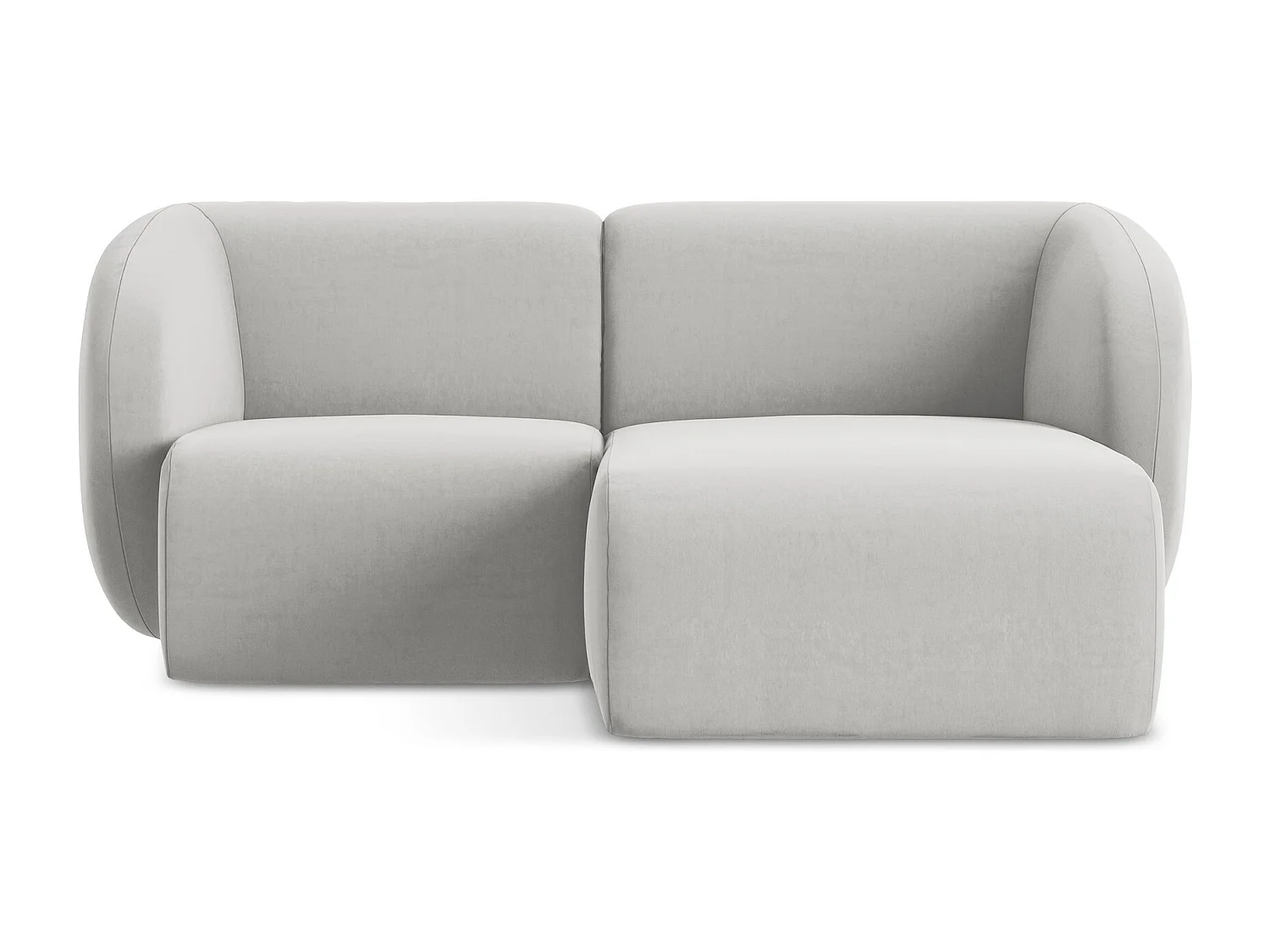 Modulaire hoekbank rechts van zilver velours - LANI