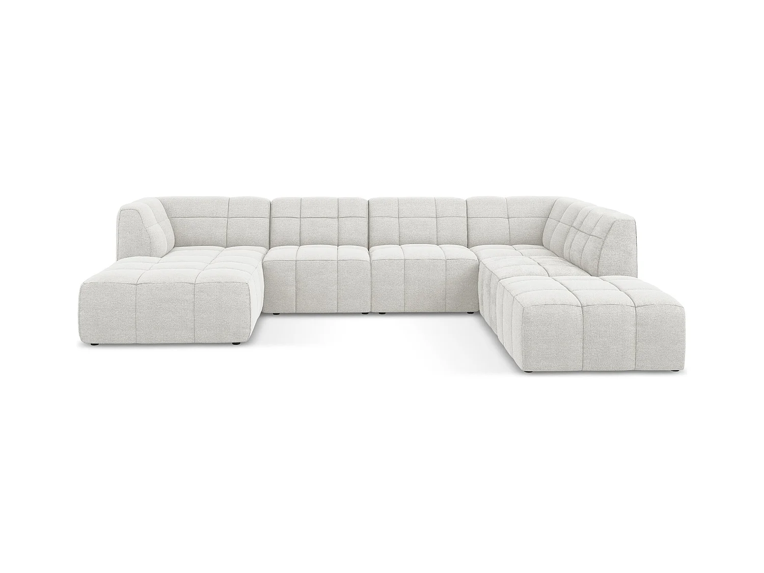 Große Wohnlandschaft - - Bouclé - Weiß - ALOHA