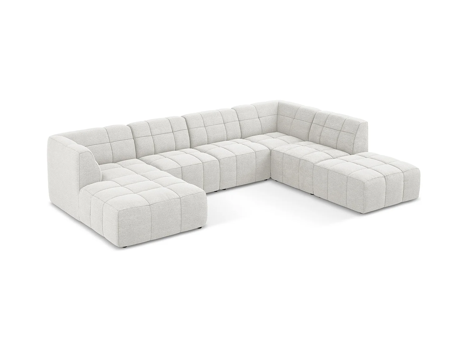 Große Wohnlandschaft - - Bouclé - Weiß - ALOHA