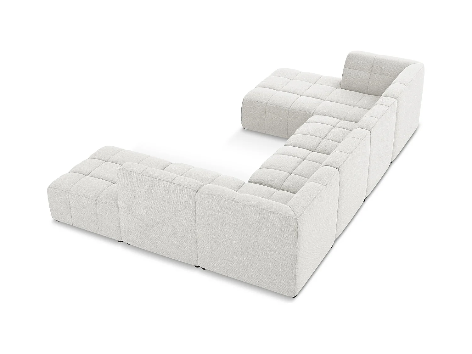 Große Wohnlandschaft - - Bouclé - Weiß - ALOHA