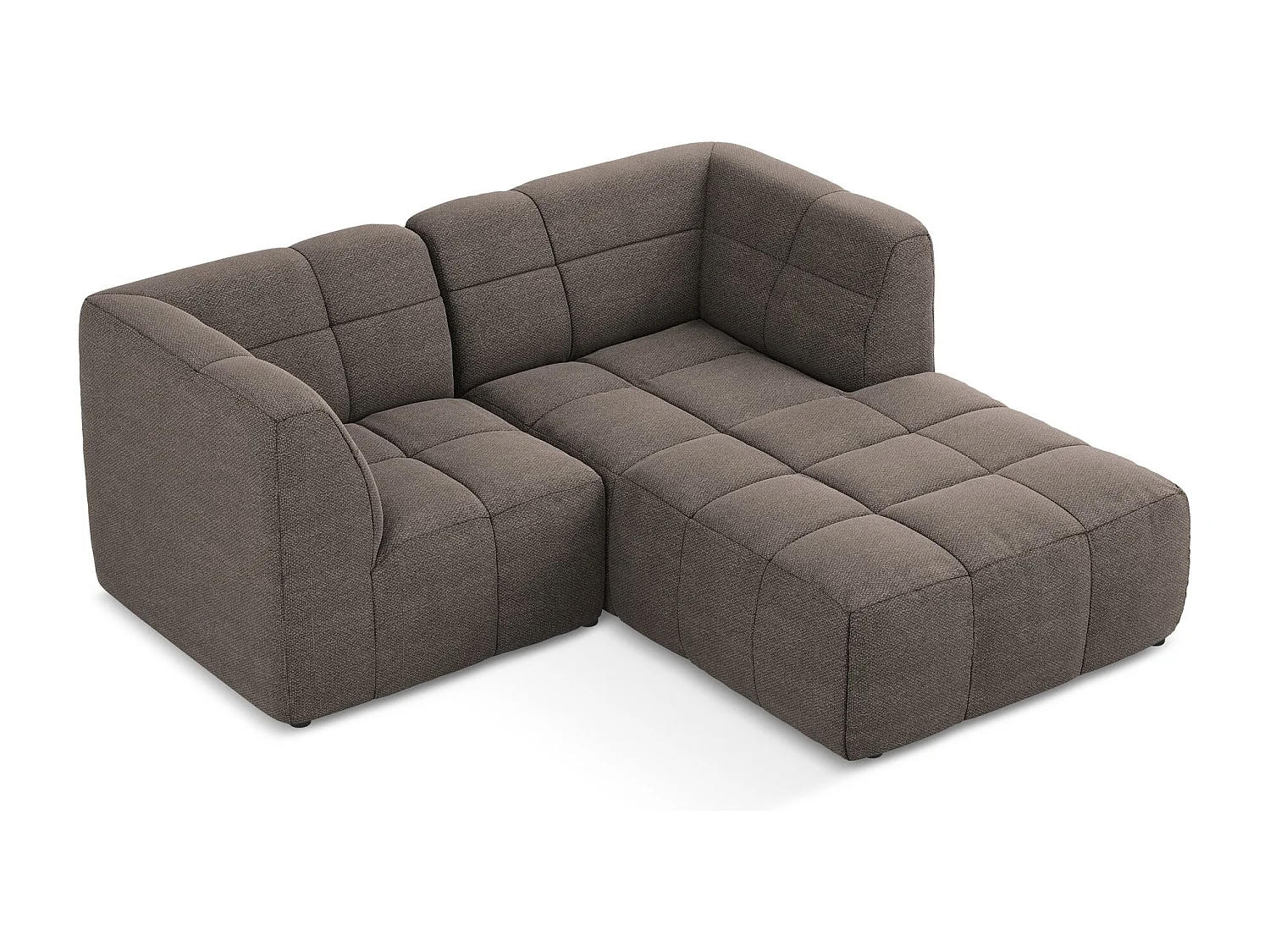 2,5-Sitzer Modulares Ecksofa - Ecke Rechts - Bouclé - Schokolade - ALOHA