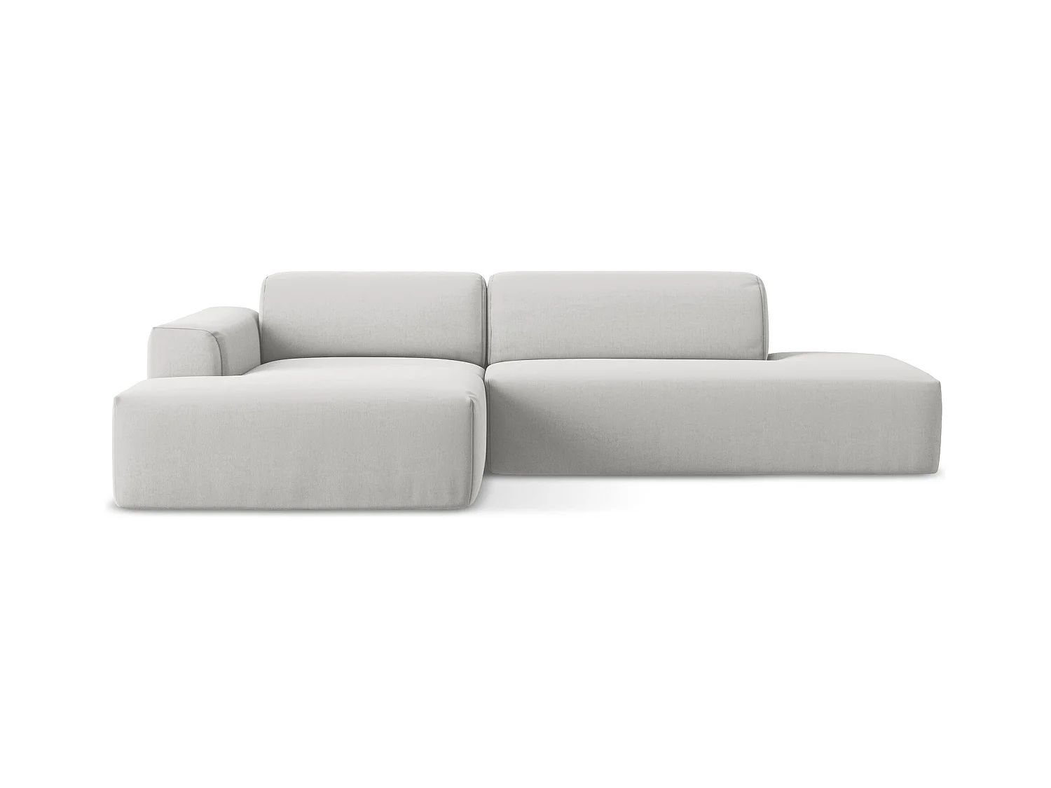 3-Sitzer Modulares Ecksofa - Ecke Rechts - Samt - Silber - KELI