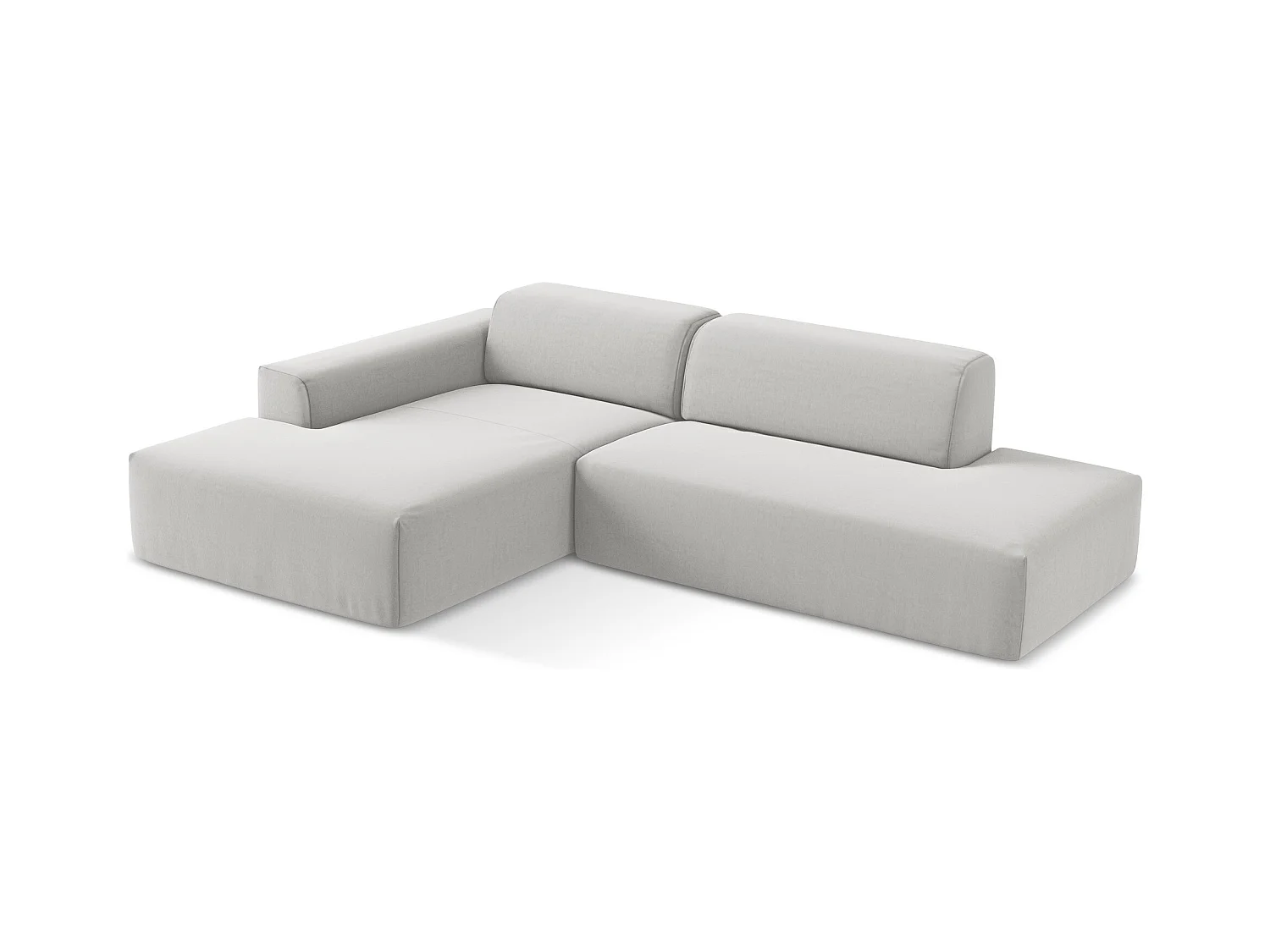 3-Sitzer Modulares Ecksofa - Ecke Rechts - Samt - Silber - KELI