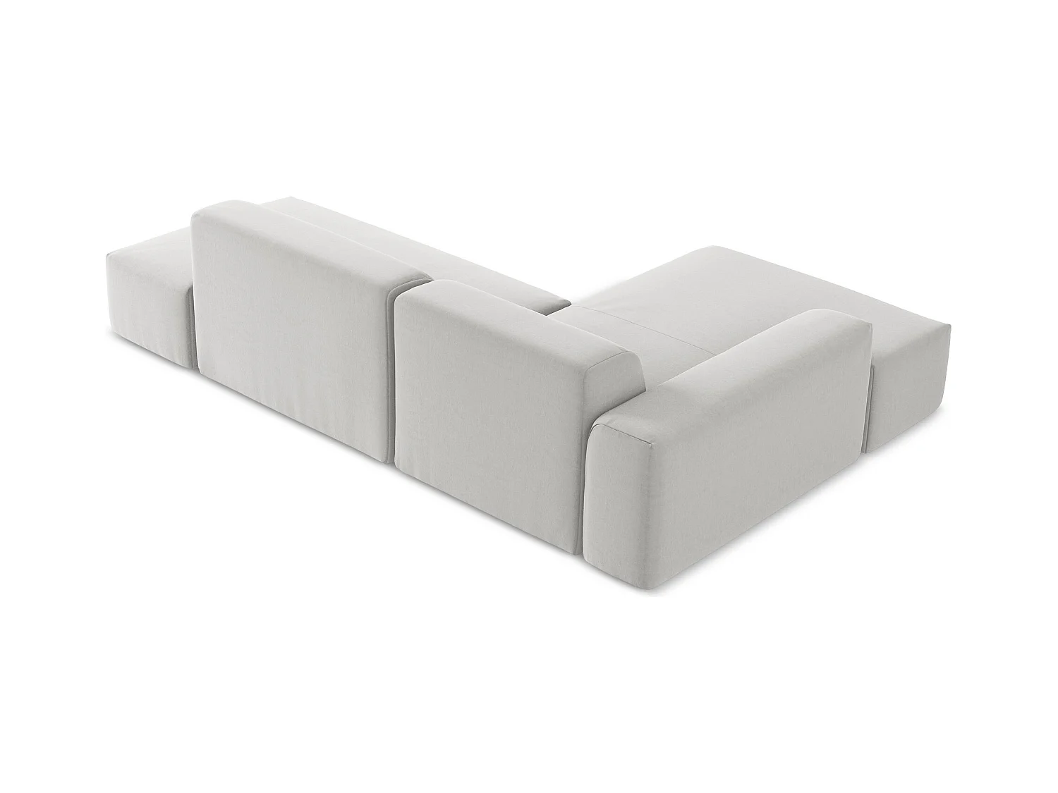 3-Sitzer Modulares Ecksofa - Ecke Rechts - Samt - Silber - KELI
