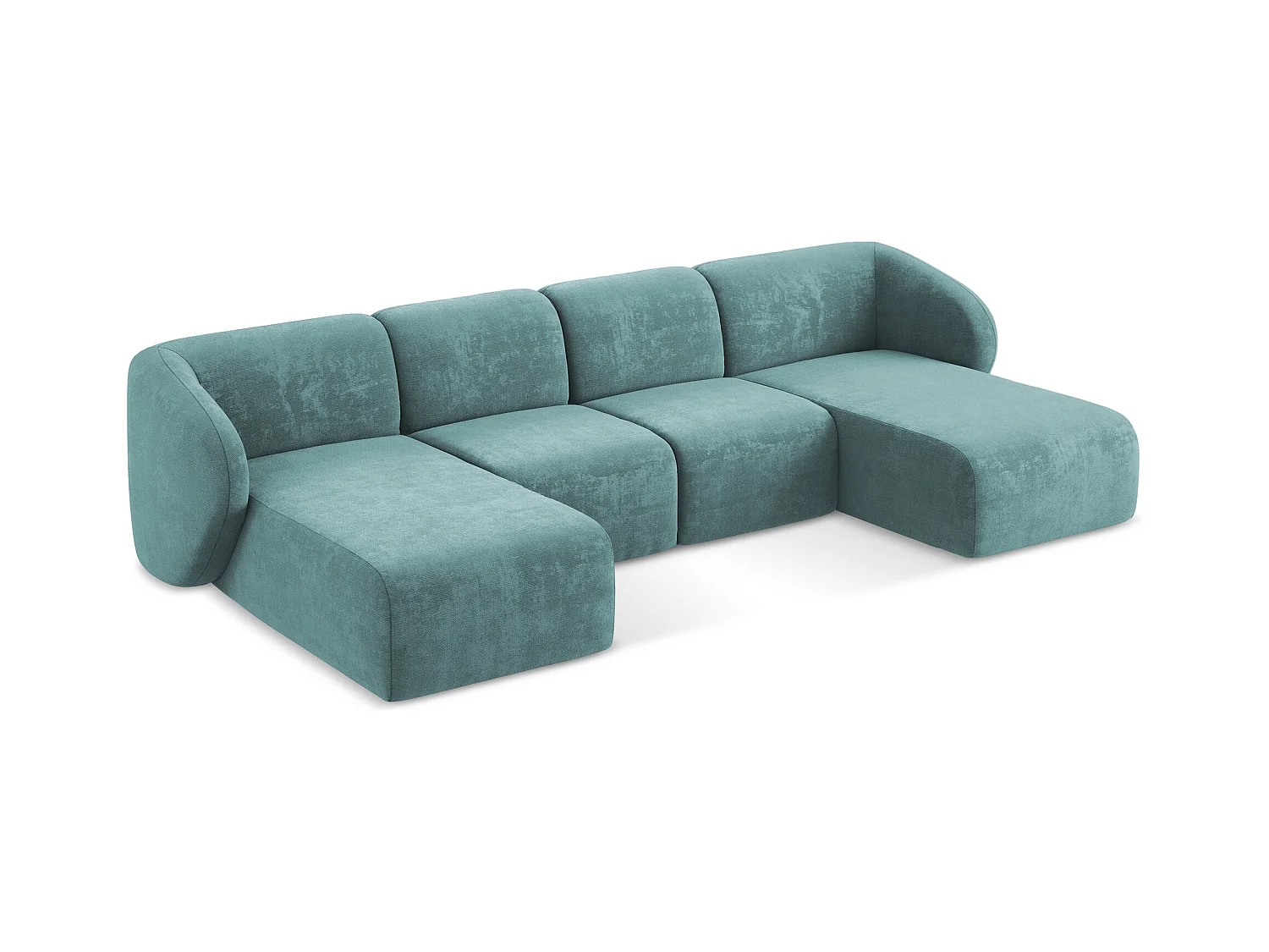 Große Wohnlandschaft - - Chenille - Jeans - LANI