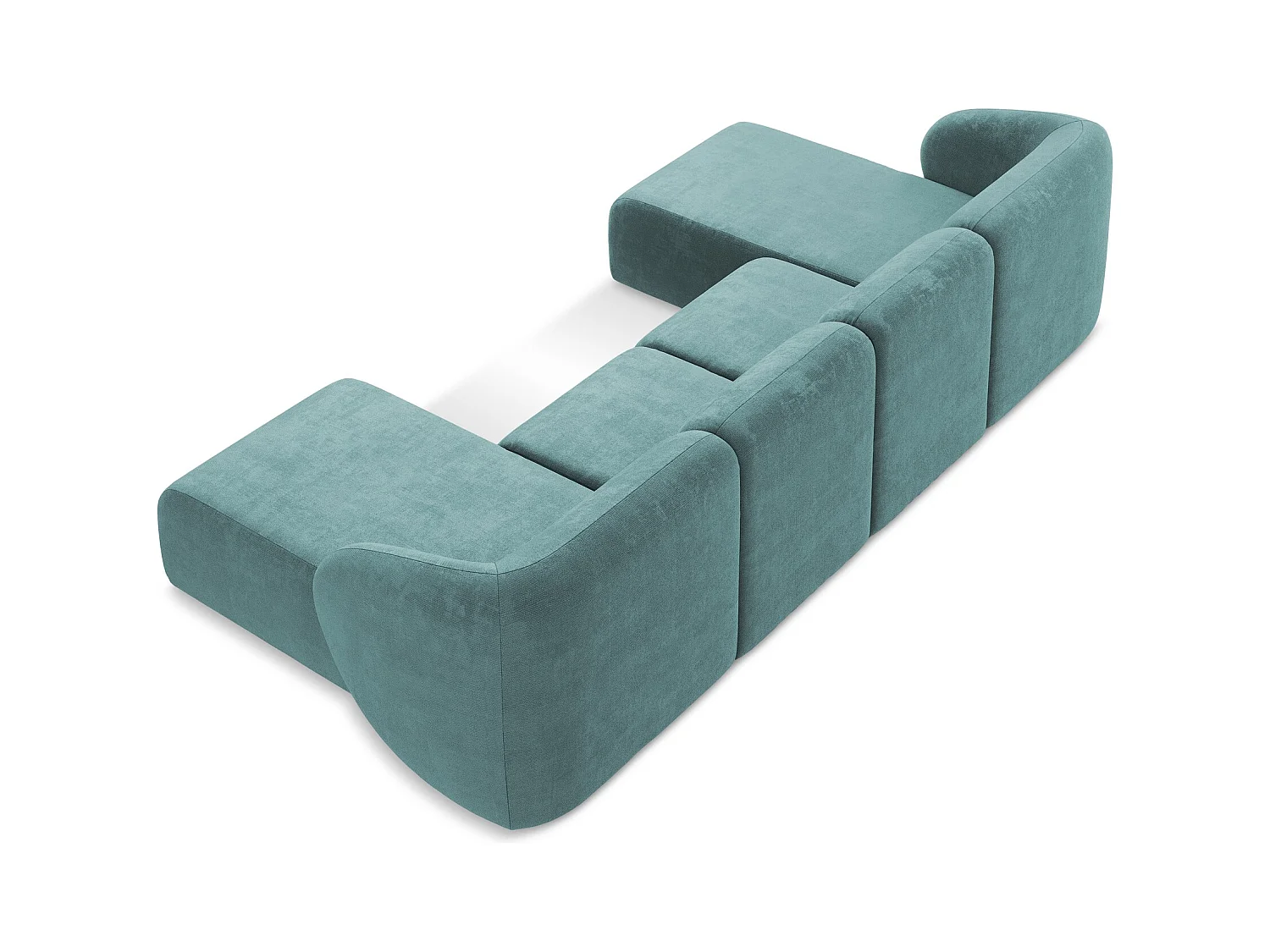 Große Wohnlandschaft - - Chenille - Jeans - LANI